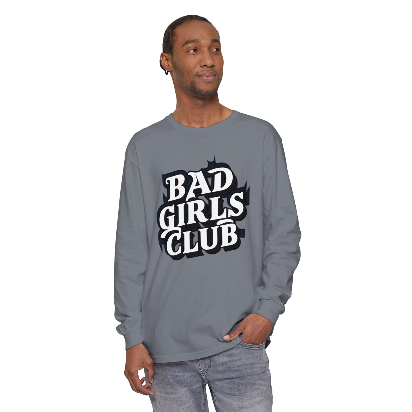 Bad Girls Club Women Garment-dyed Long Sleeve T-Shirt