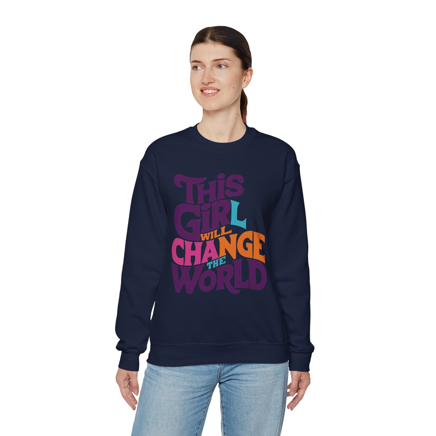 This Girl Will Change the World Unisex Heavy Blend™ Crewneck Sweatshirt