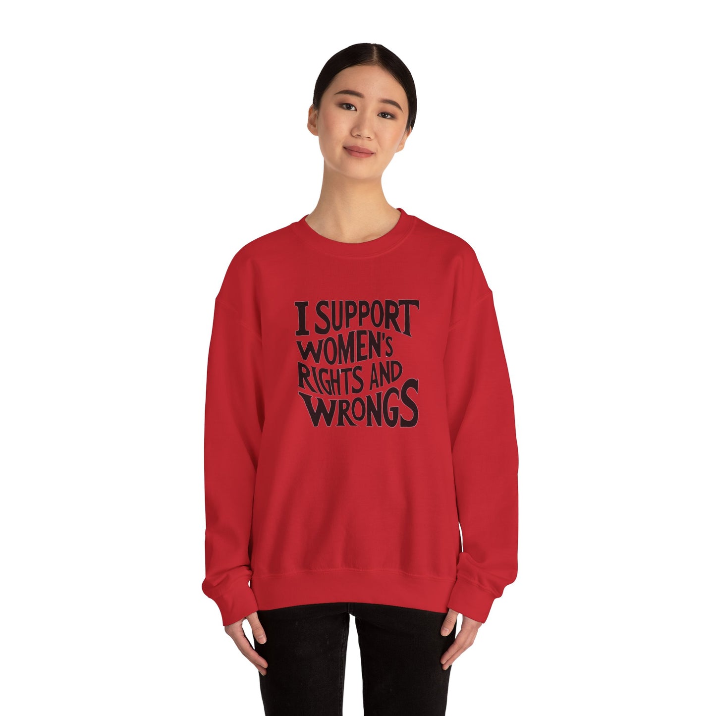 I support Women's Rights And Wrongs Unisex Heavy Blend™ Crewneck Sweatshirt