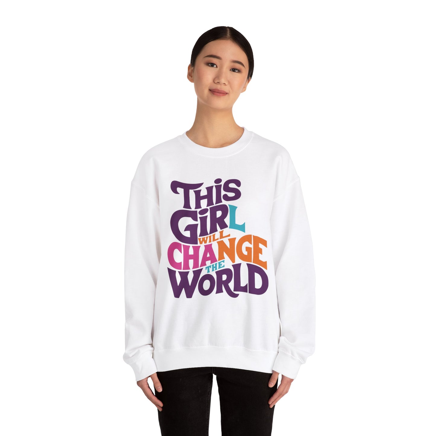 This Girl Will Change the World Unisex Heavy Blend™ Crewneck Sweatshirt