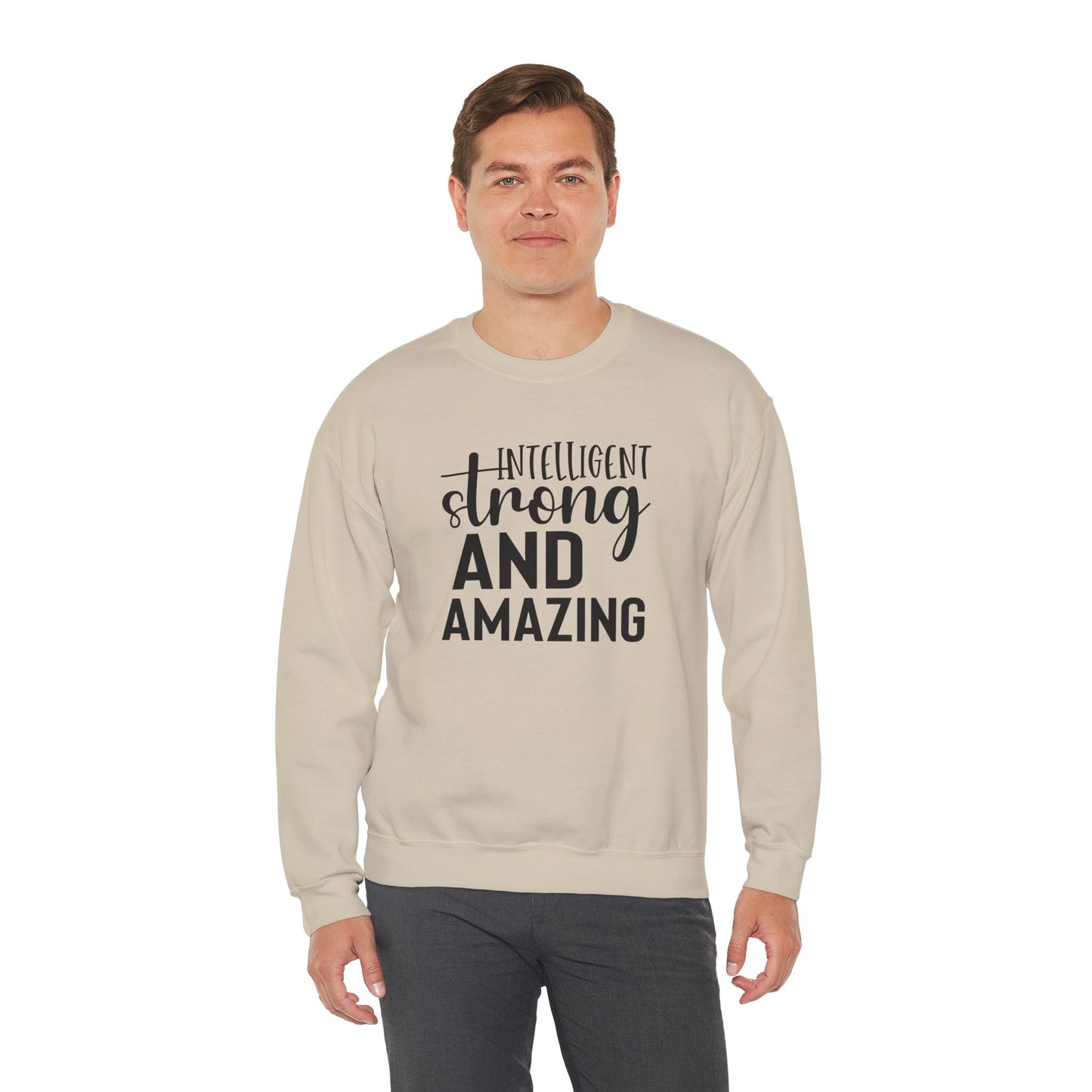 Intelligent Strong And Amazing Unisex Heavy Blend™ Crewneck Sweatshirt