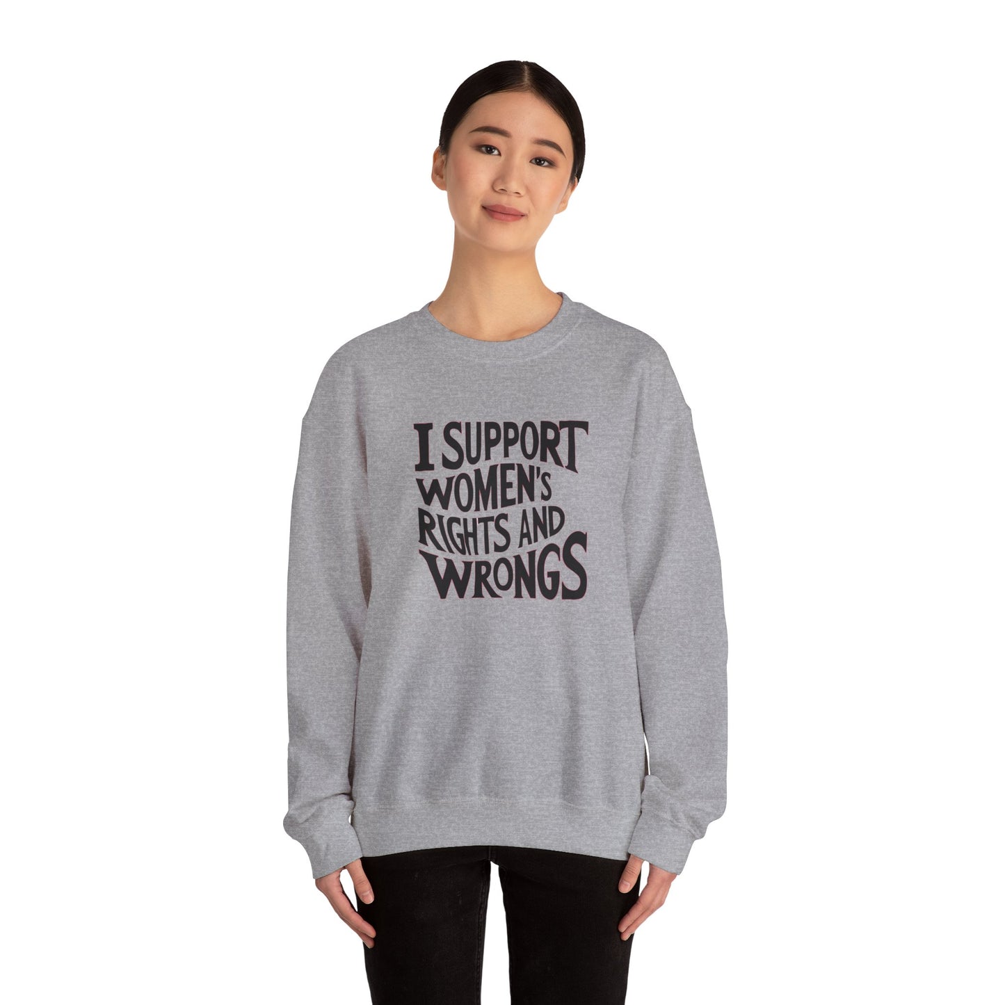 I support Women's Rights And Wrongs Unisex Heavy Blend™ Crewneck Sweatshirt
