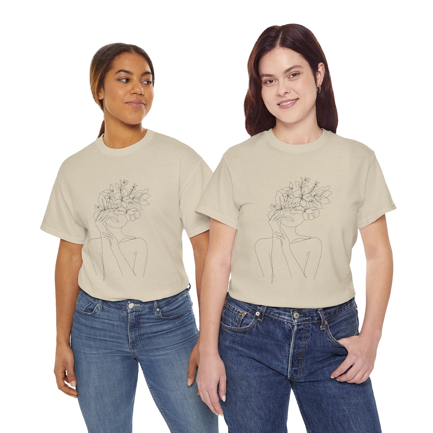 Women Artwork T Shirt with Hearts