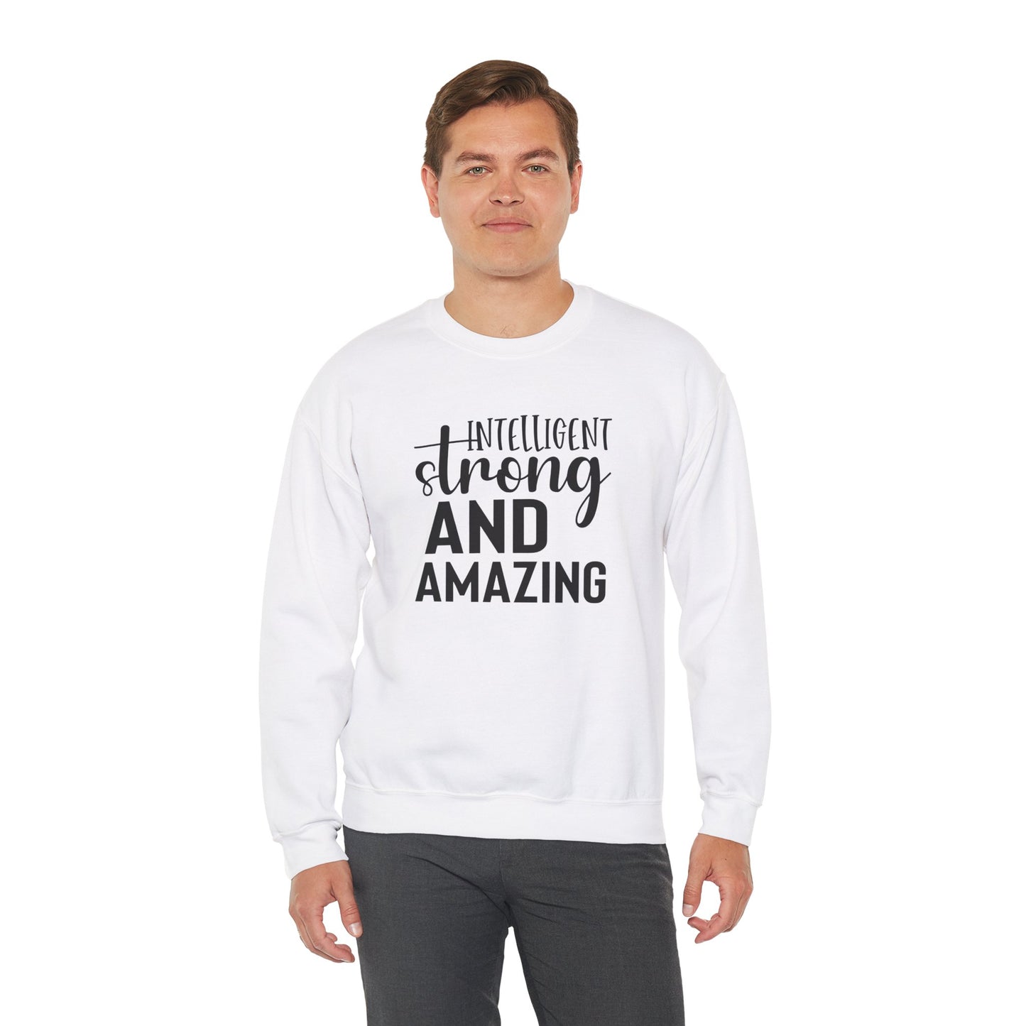Intelligent Strong And Amazing Unisex Heavy Blend™ Crewneck Sweatshirt