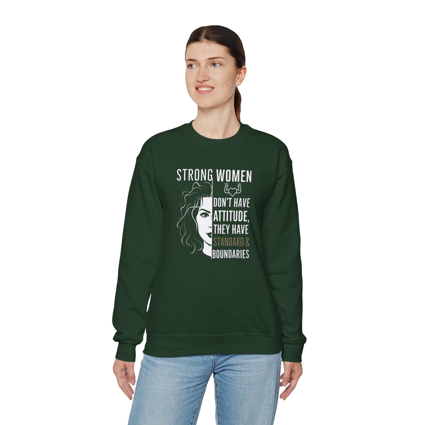 Strong Women Don't Have Attitude  Unisex Heavy Blend™ Crewneck Sweatshirt