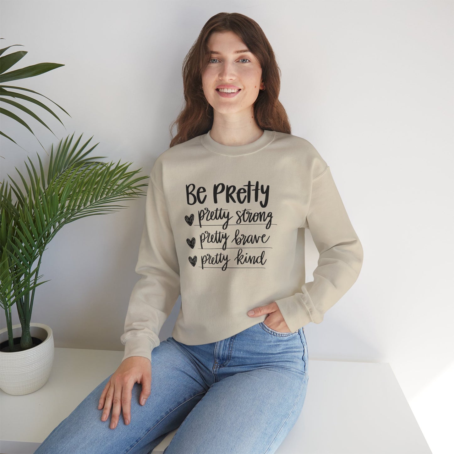 Be Pretty Pretty Strong Pretty Brave Unisex Heavy Blend™ Crewneck Sweatshirt