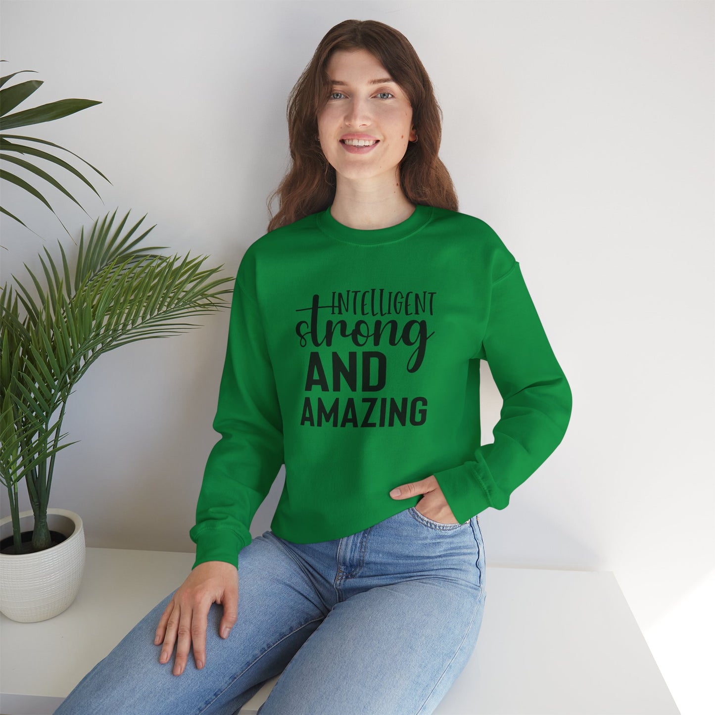 Intelligent Strong And Amazing Unisex Heavy Blend™ Crewneck Sweatshirt