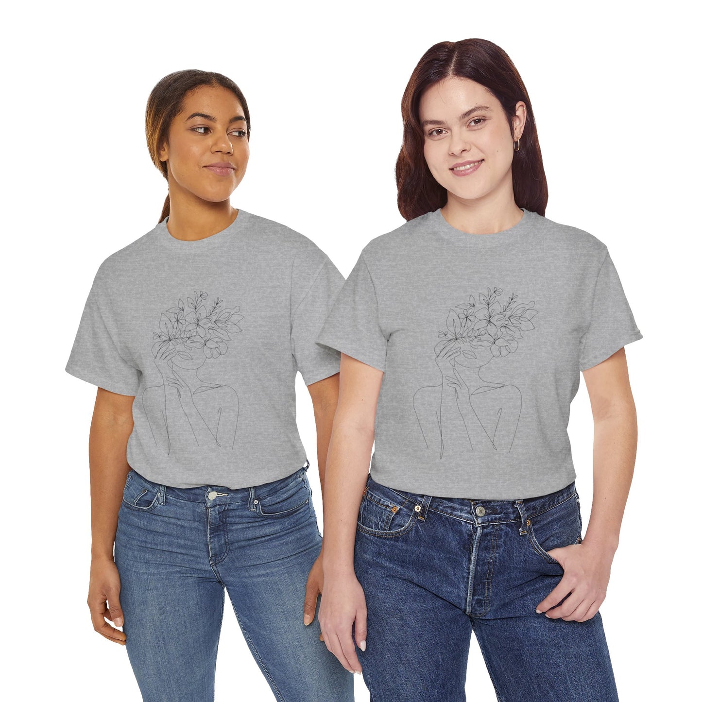 Women Artwork T Shirt with Hearts