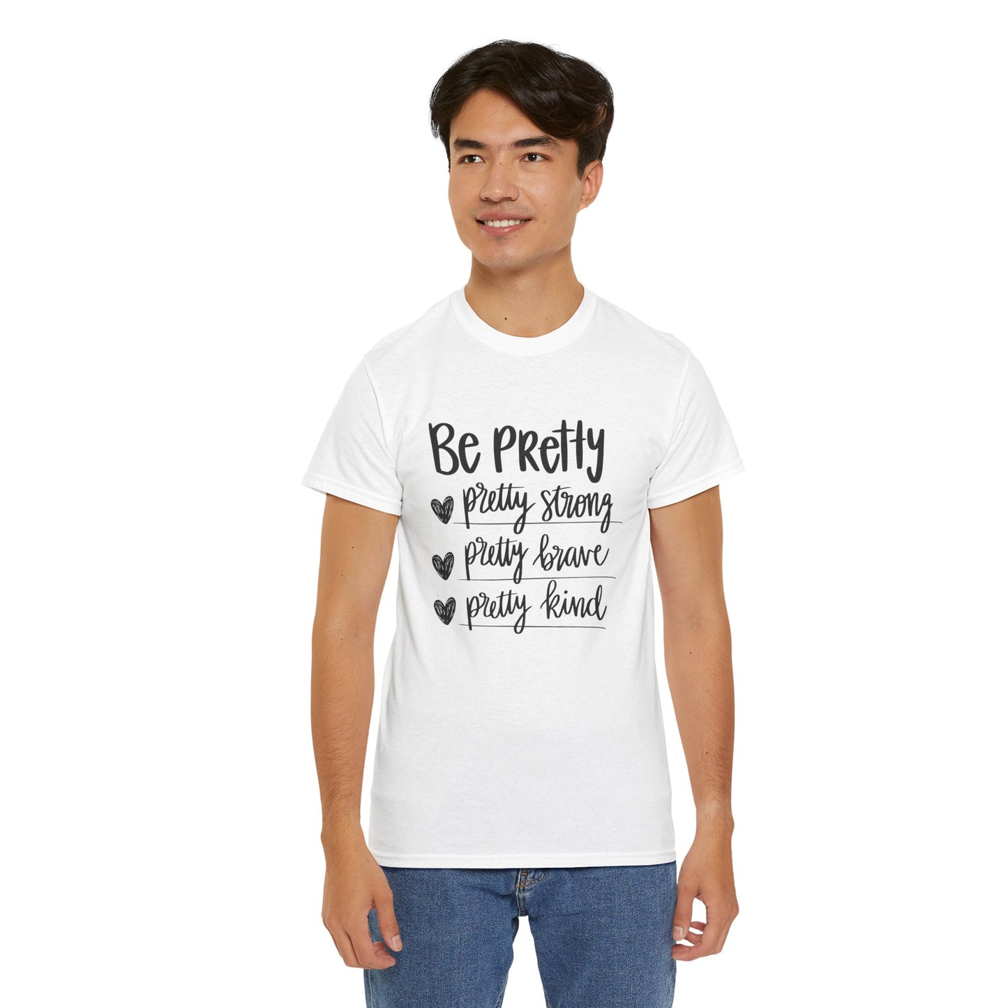 Be Pretty Printed T Shirt with Hearts