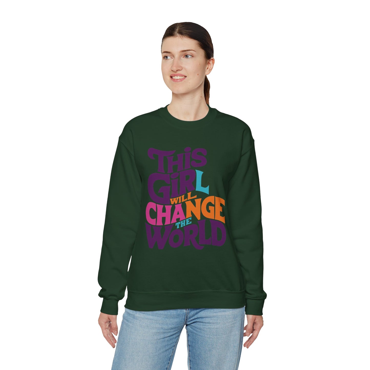This Girl Will Change the World Unisex Heavy Blend™ Crewneck Sweatshirt
