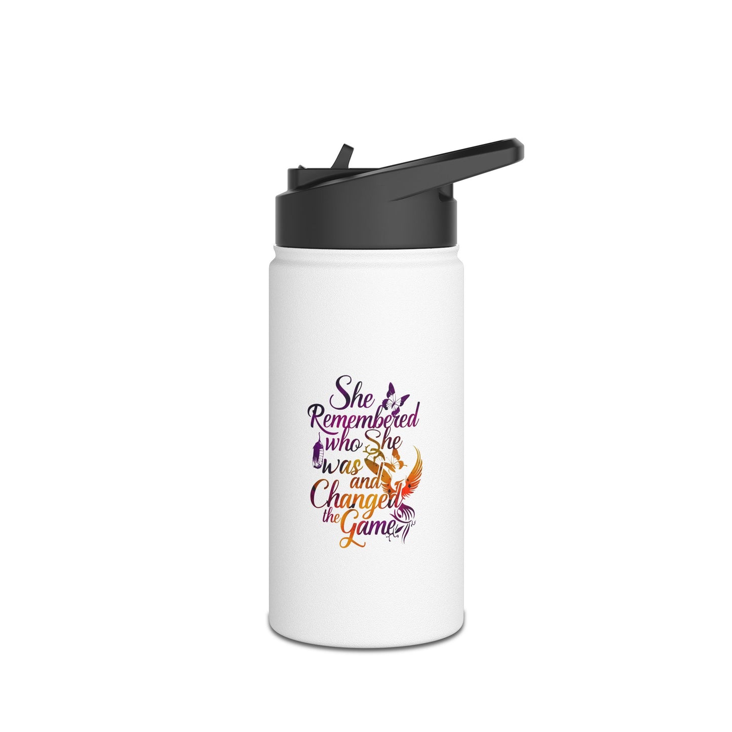 She Remembered  Stainless Steel Water Bottle, Standard Lid