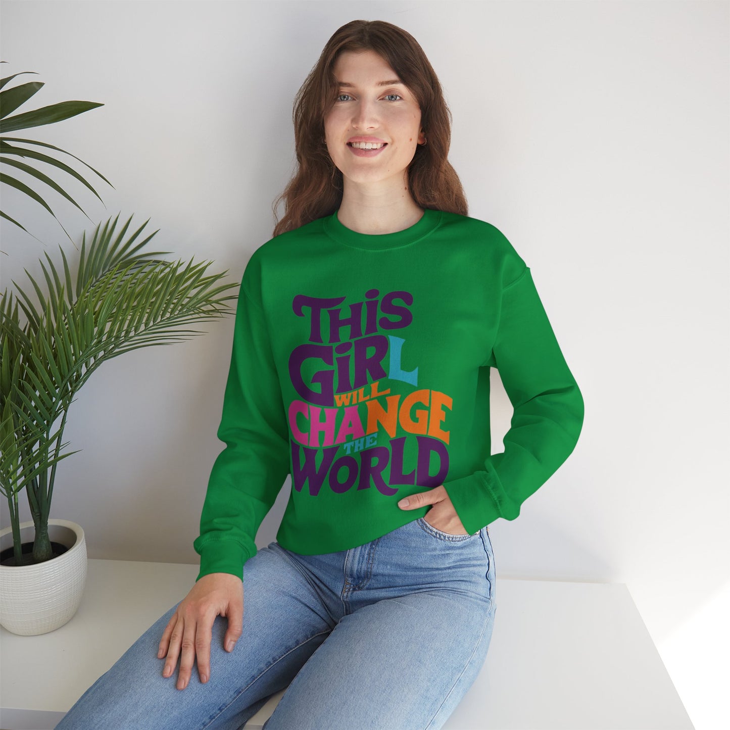 This Girl Will Change the World Unisex Heavy Blend™ Crewneck Sweatshirt