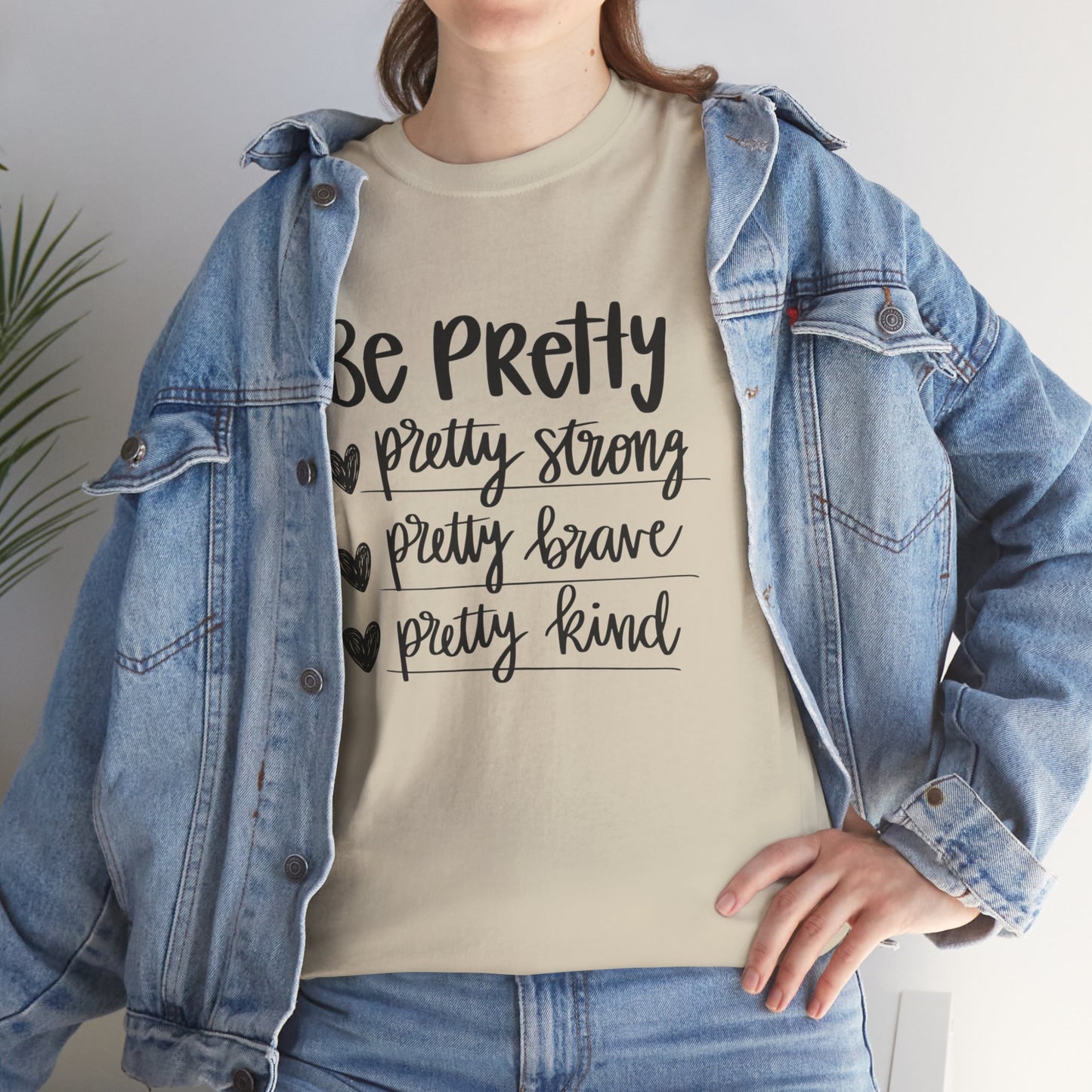 Be Pretty Printed T Shirt with Hearts