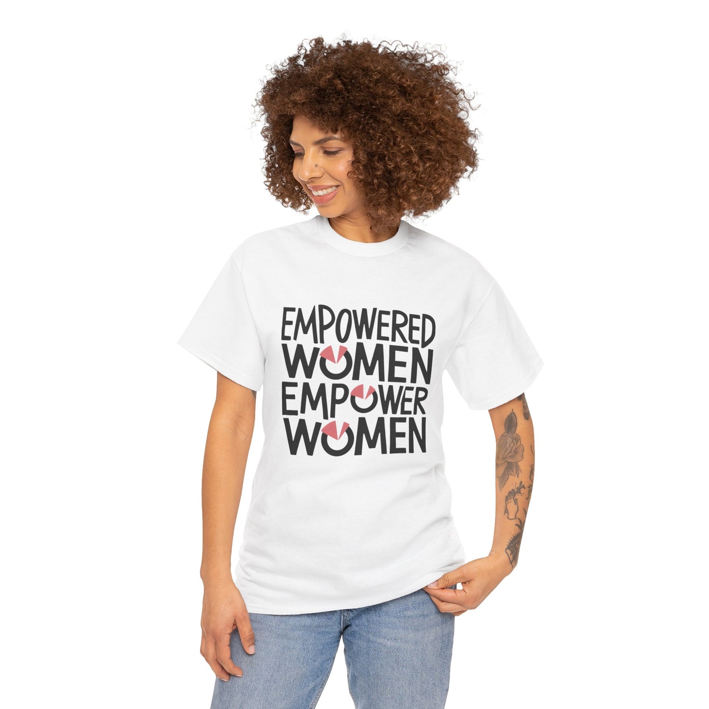 Empowered Printed T Shirt with Hearts