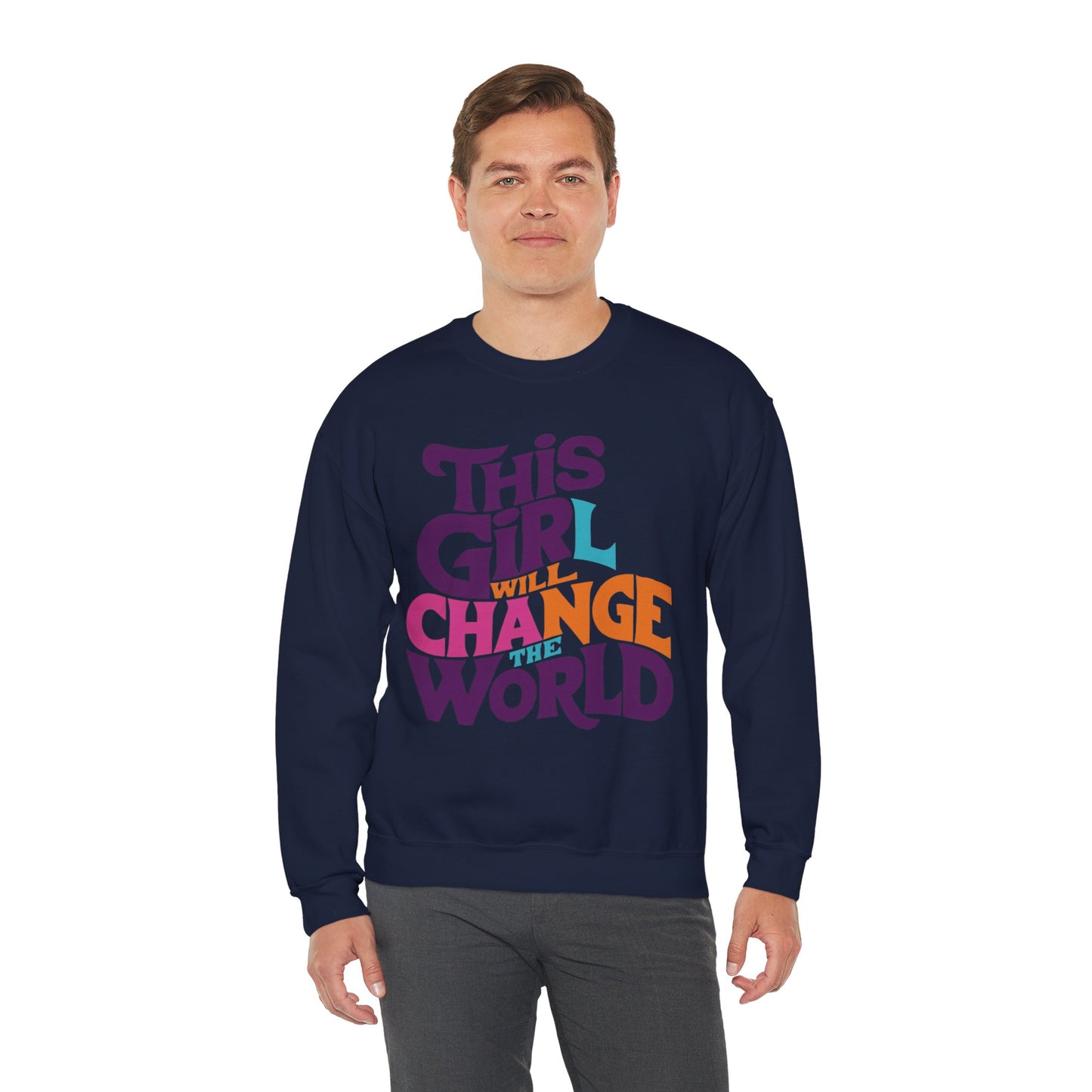 This Girl Will Change the World Unisex Heavy Blend™ Crewneck Sweatshirt