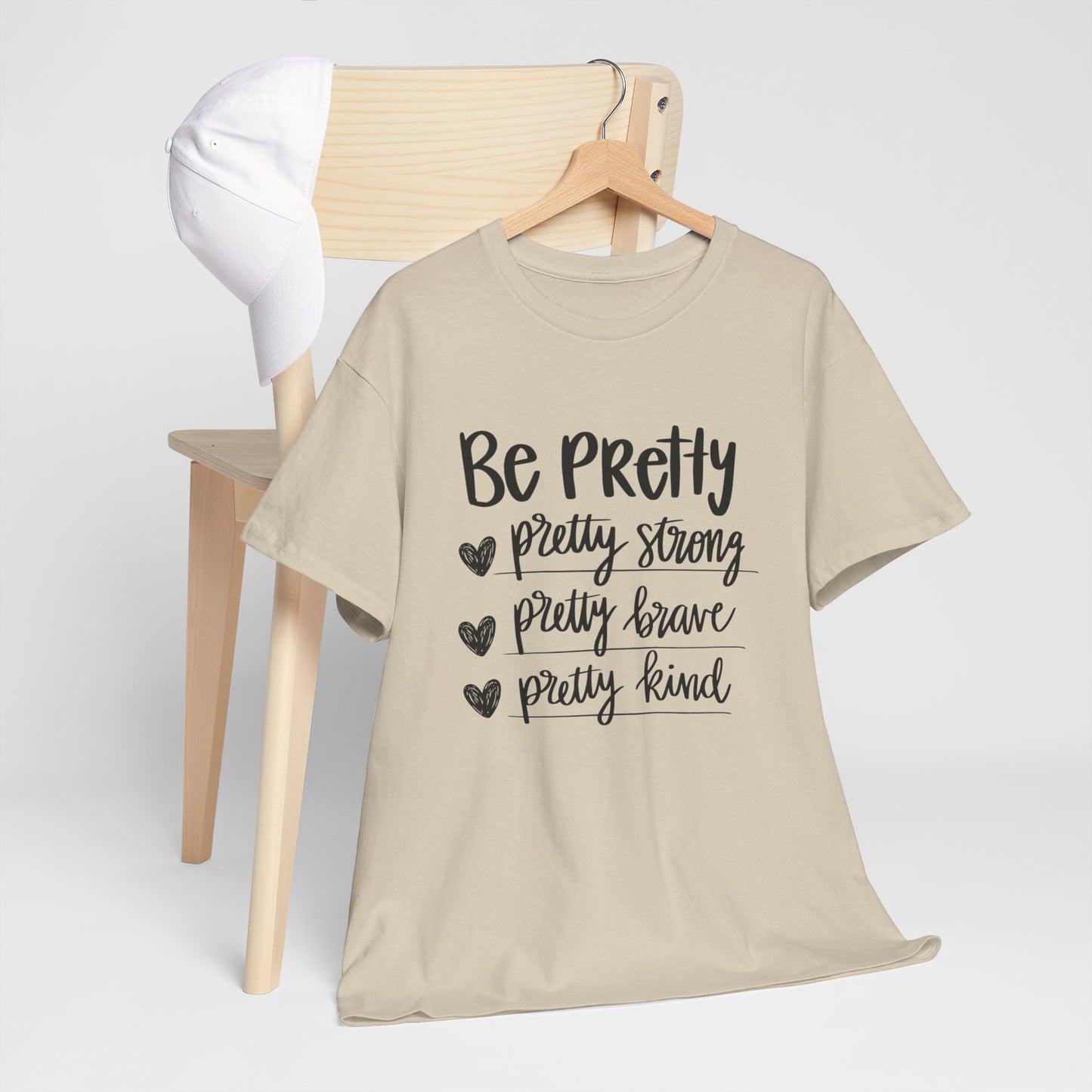 Be Pretty Printed T Shirt with Hearts