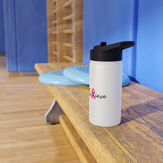 Believe Stainless Steel Water Bottle, Standard Lid