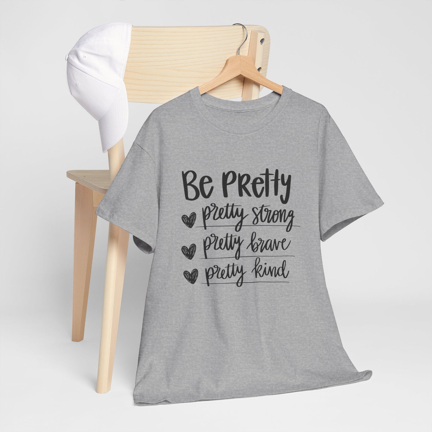 Be Pretty Printed T Shirt with Hearts