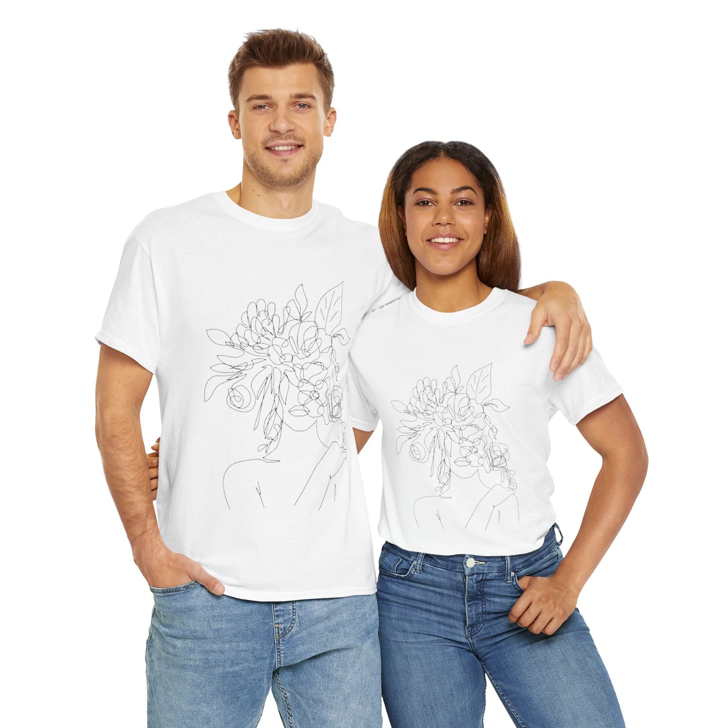 Women Artwork T Shirt with Hearts