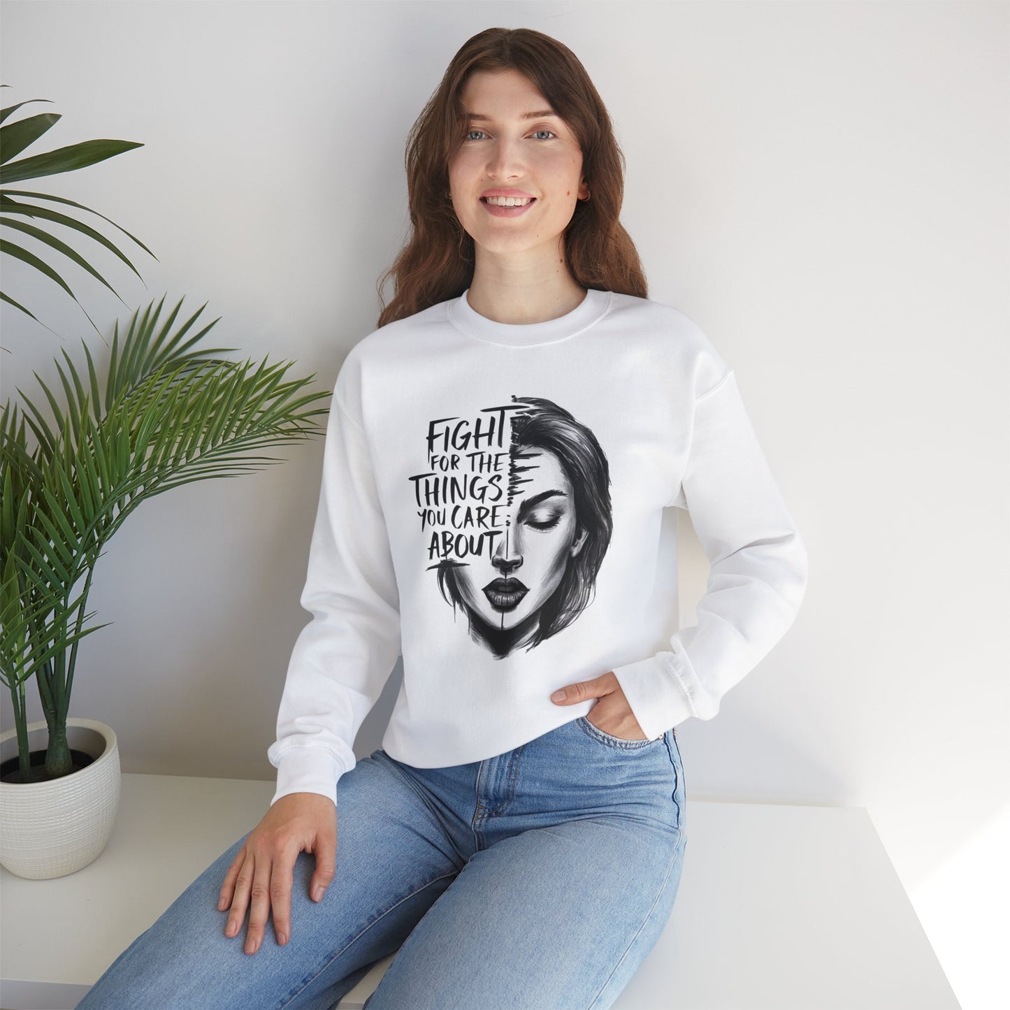 Fight For The Things You Care About Unisex Heavy Blend™ Crewneck Sweatshirt