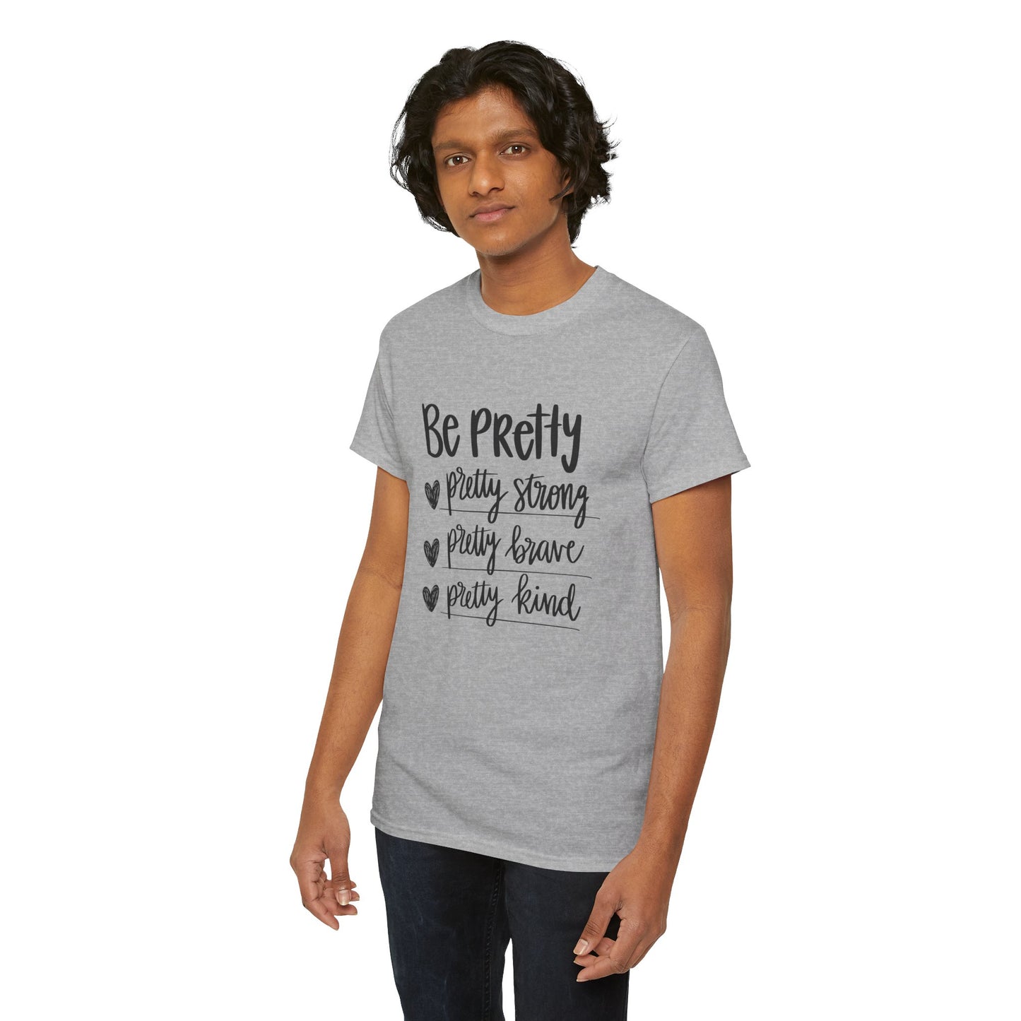 Be Pretty Printed T Shirt with Hearts