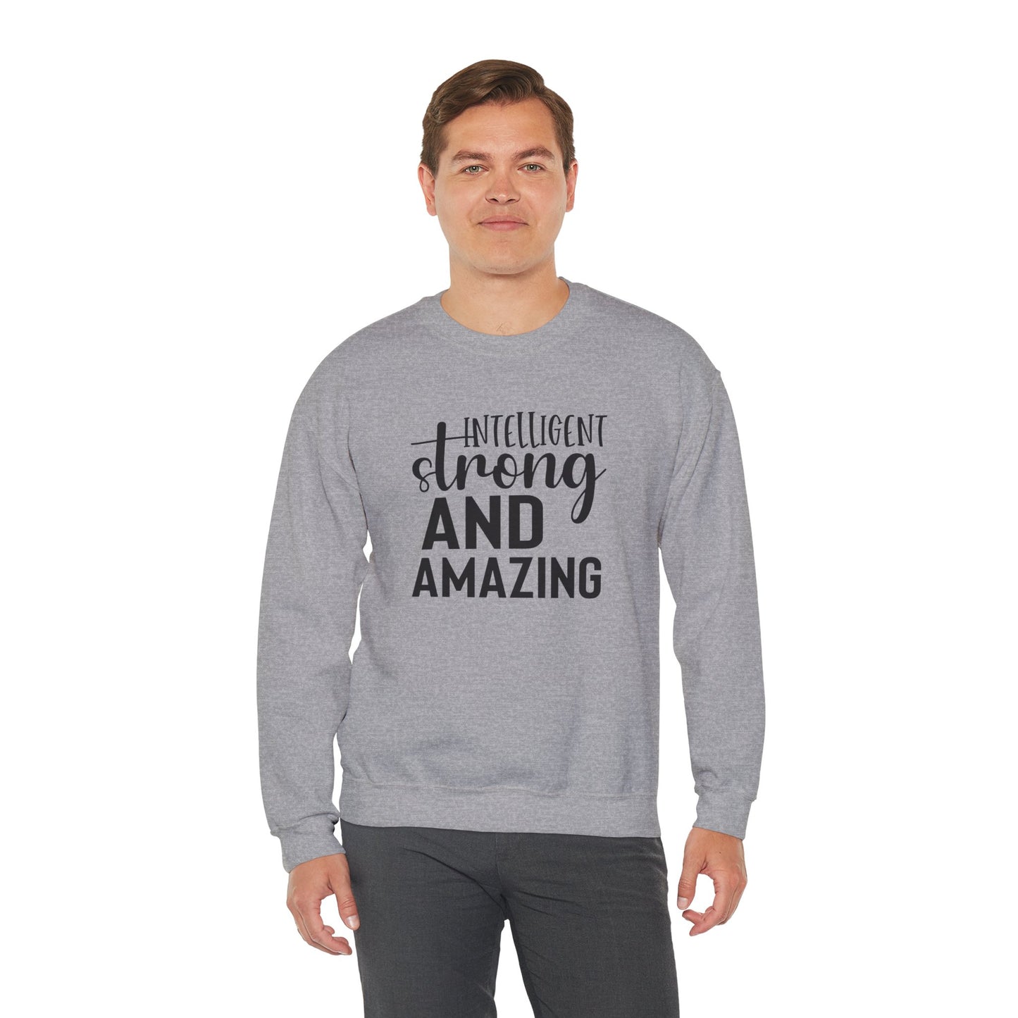 Intelligent Strong And Amazing Unisex Heavy Blend™ Crewneck Sweatshirt