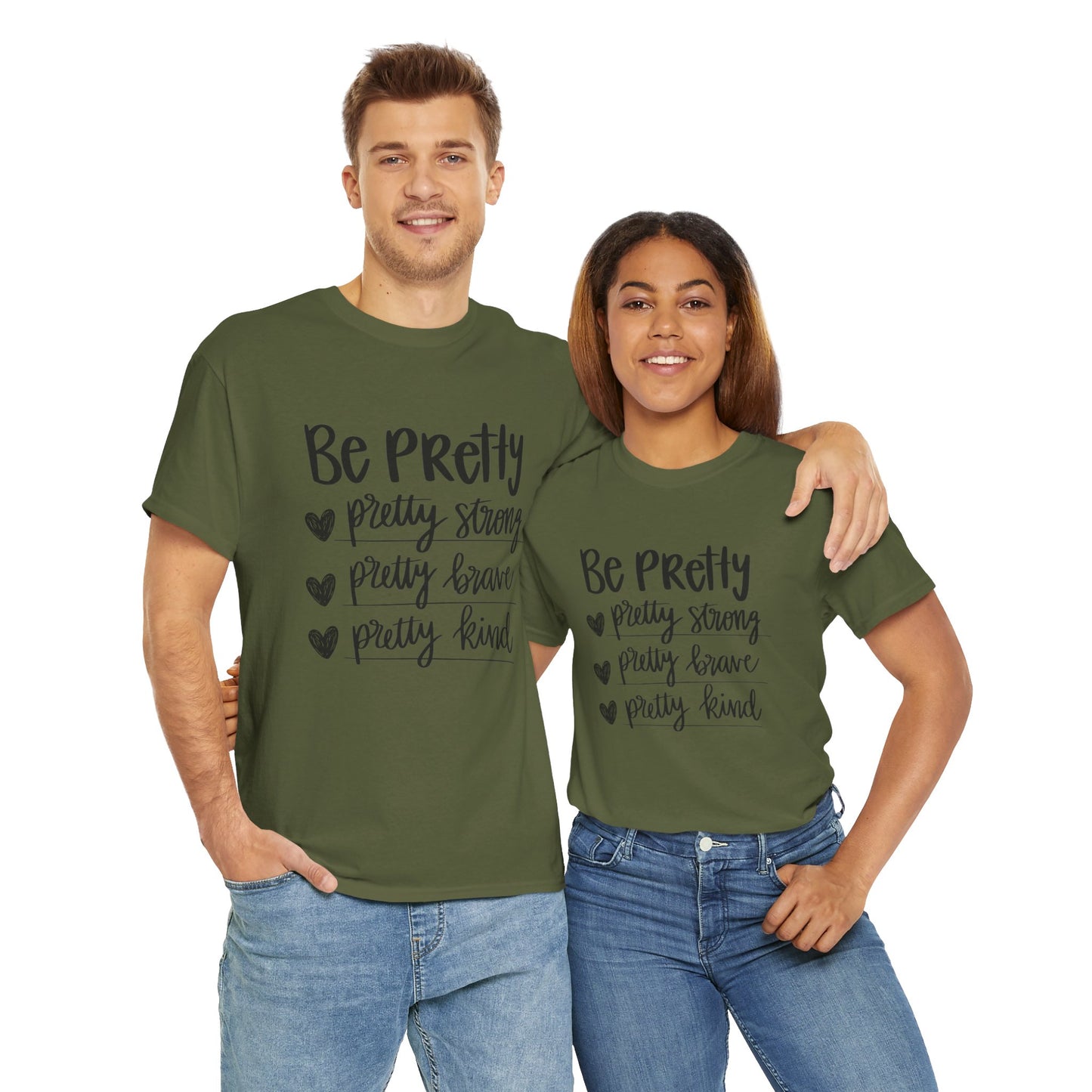 Be Pretty Printed T Shirt with Hearts