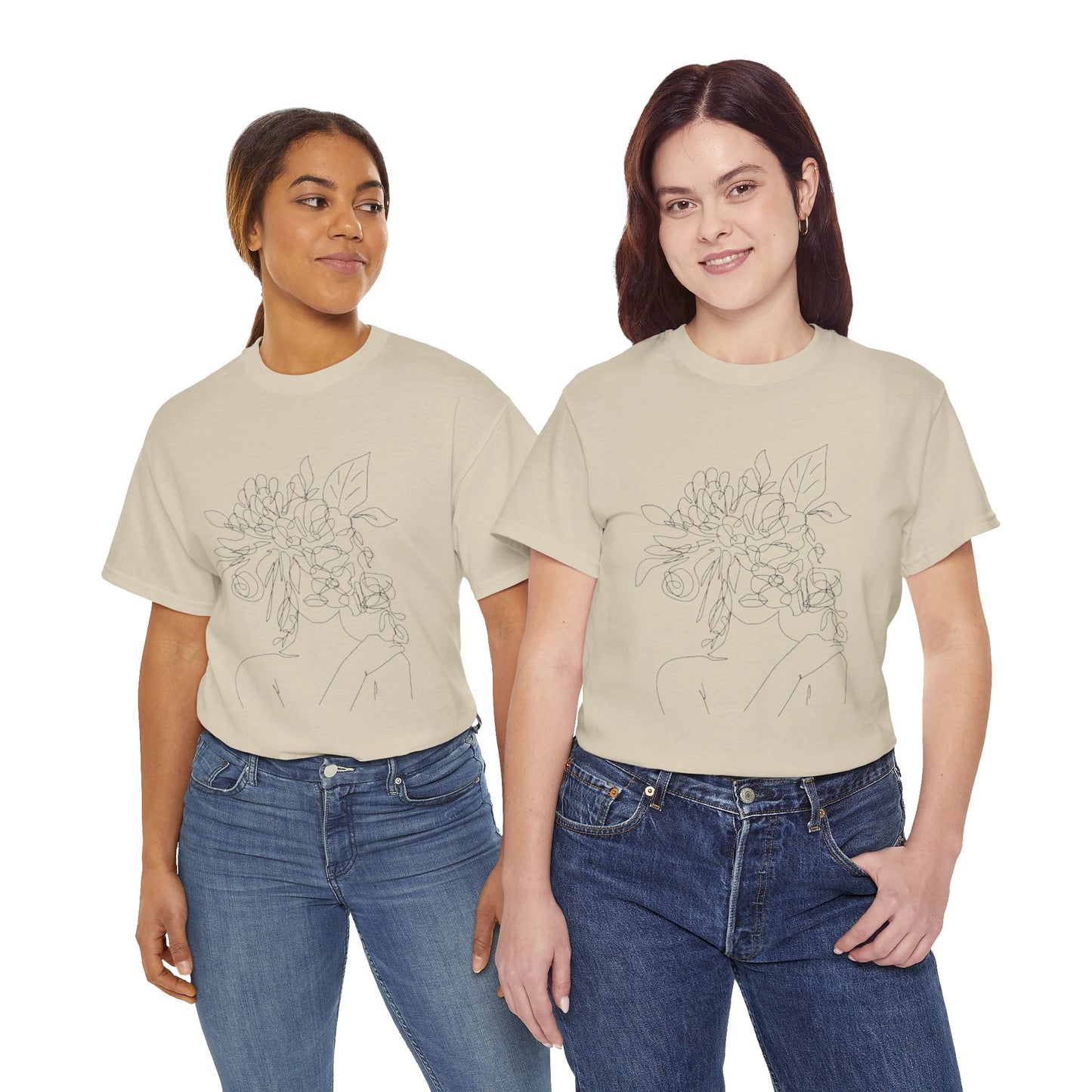 Women Artwork T Shirt with Hearts