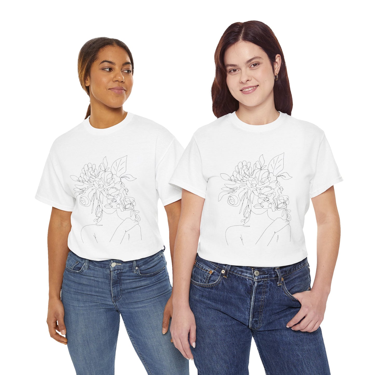 Women Artwork T Shirt with Hearts
