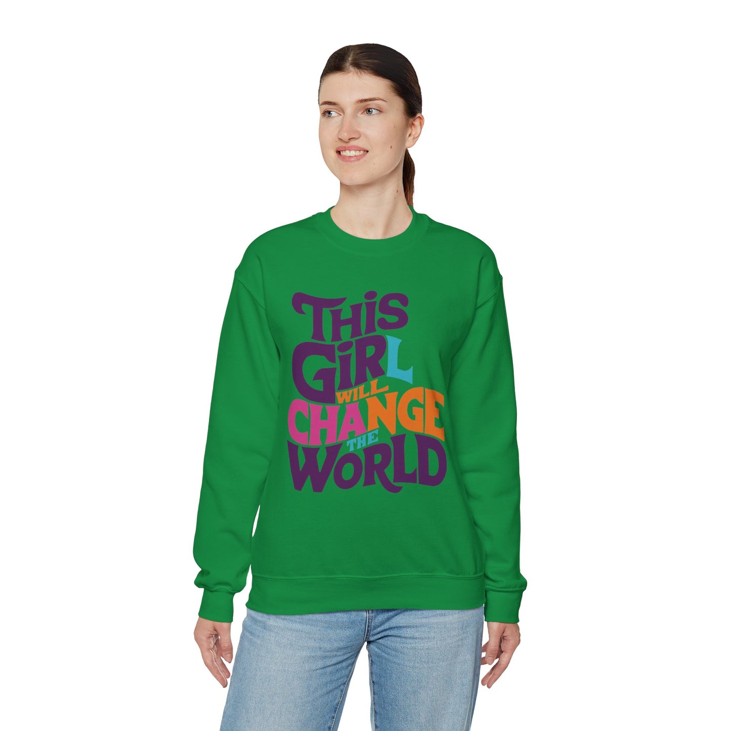 This Girl Will Change the World Unisex Heavy Blend™ Crewneck Sweatshirt