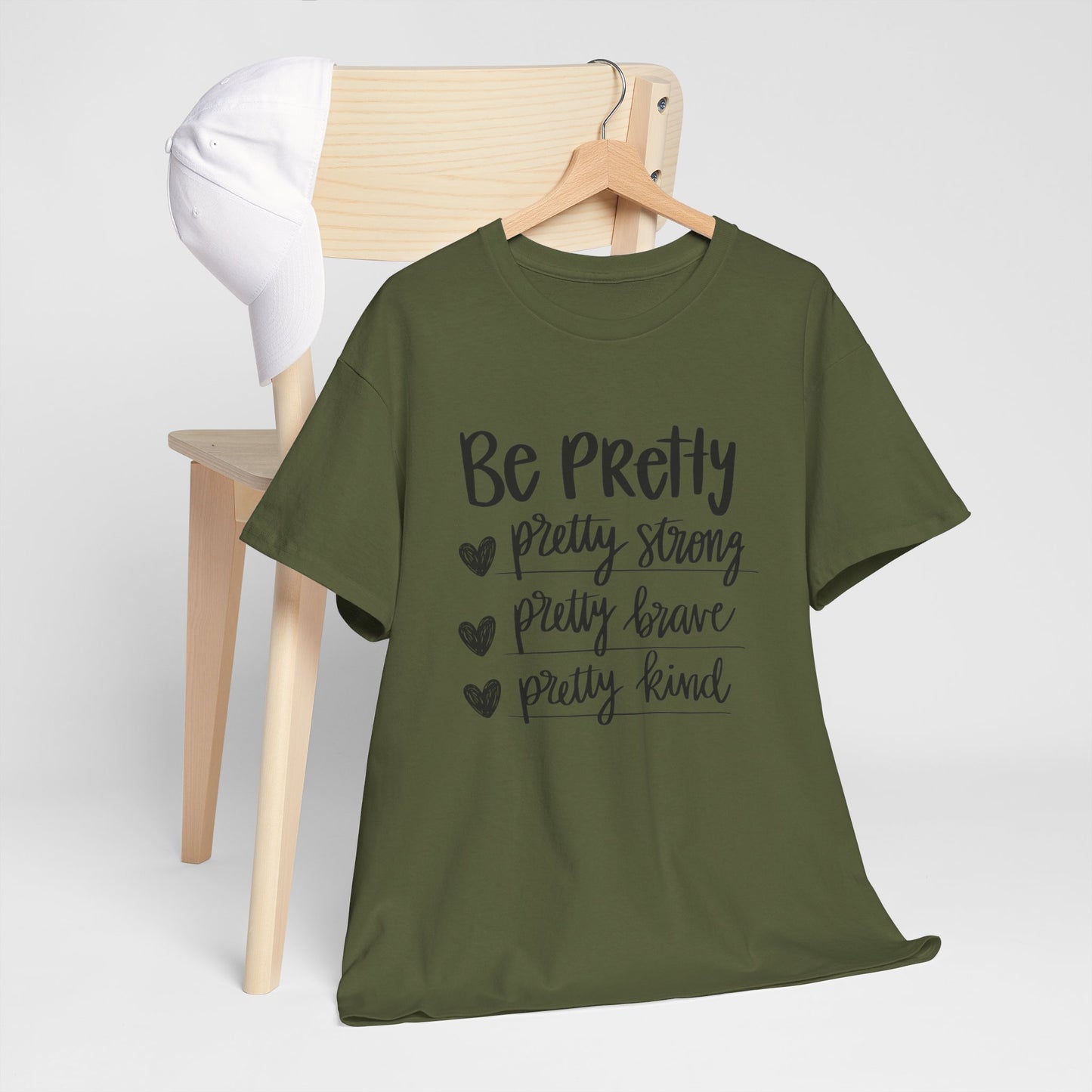 Be Pretty Printed T Shirt with Hearts
