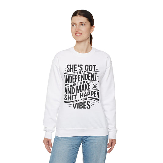 She's Got That Independent Wake Up Unisex Heavy Blend™ Crewneck Sweatshirt