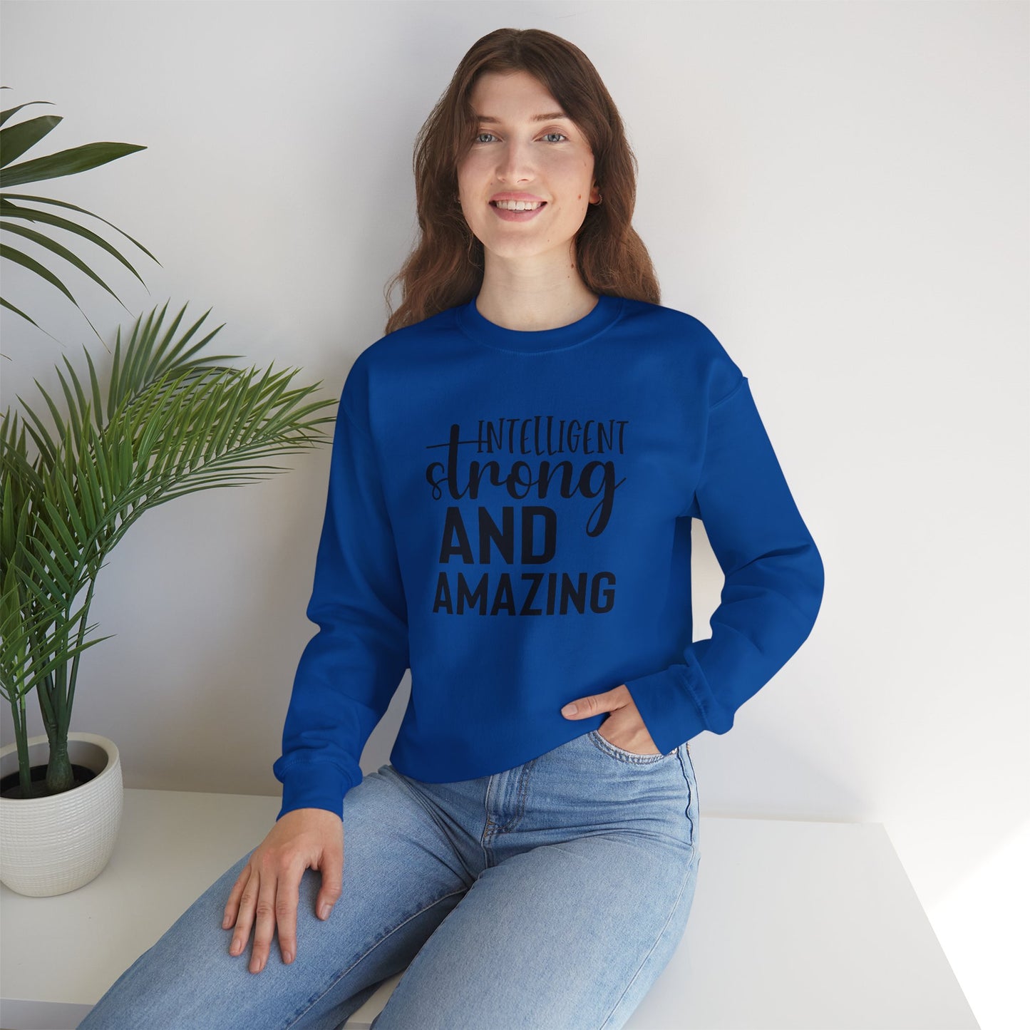 Intelligent Strong And Amazing Unisex Heavy Blend™ Crewneck Sweatshirt