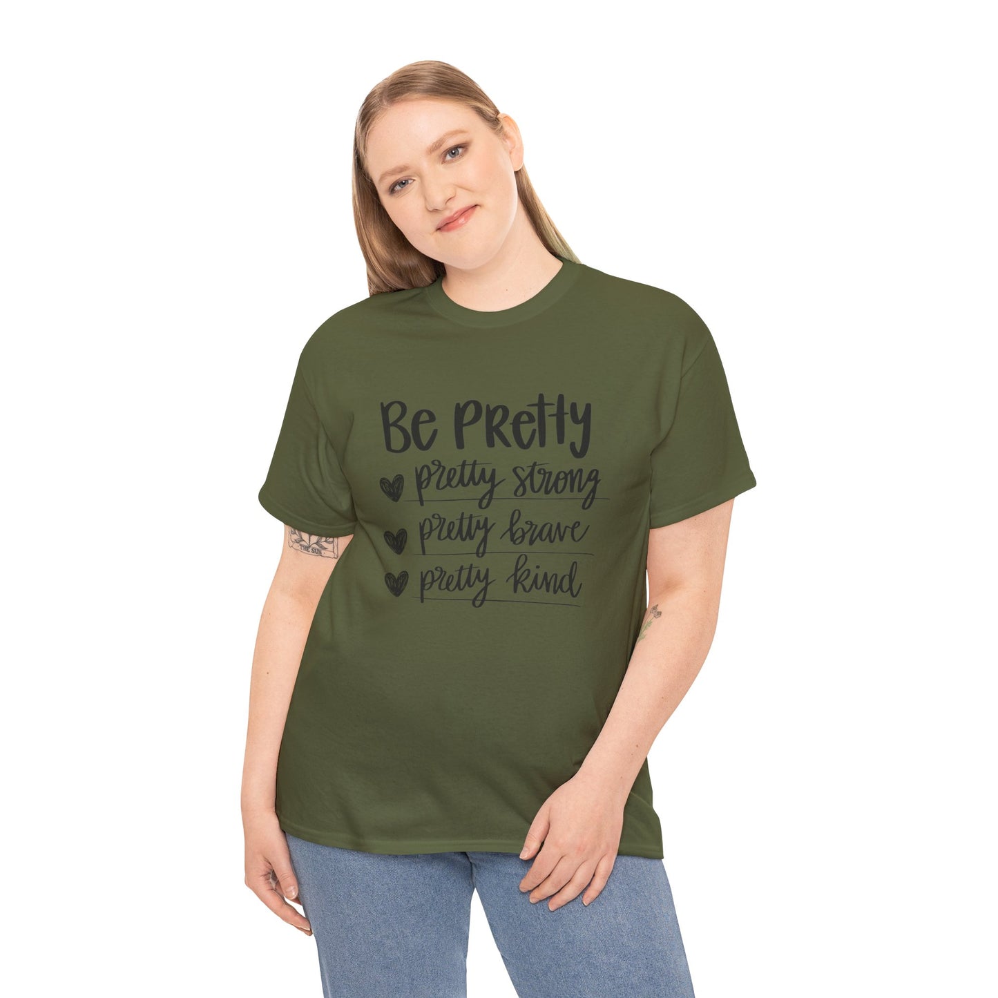 Be Pretty Printed T Shirt with Hearts