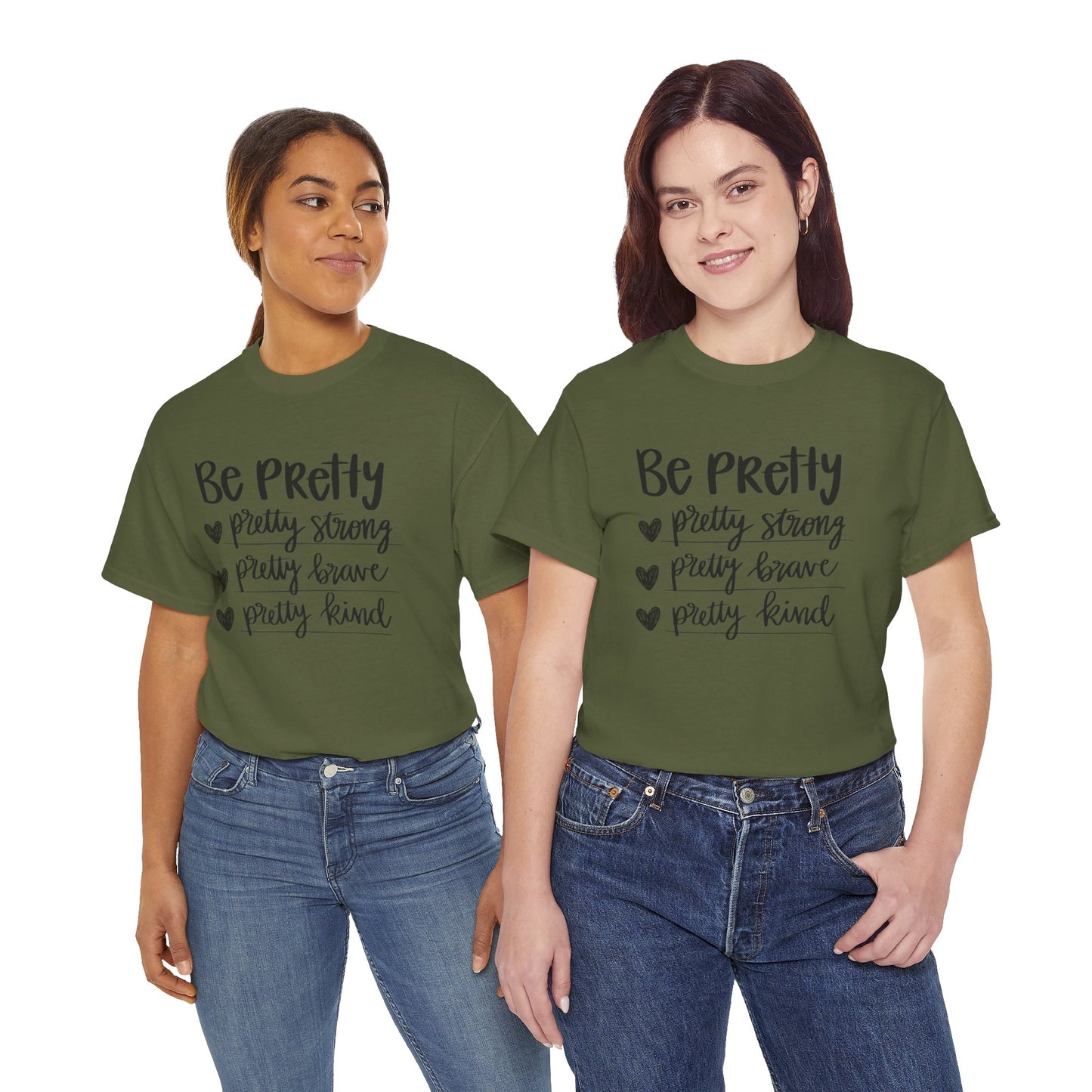 Be Pretty Printed T Shirt with Hearts