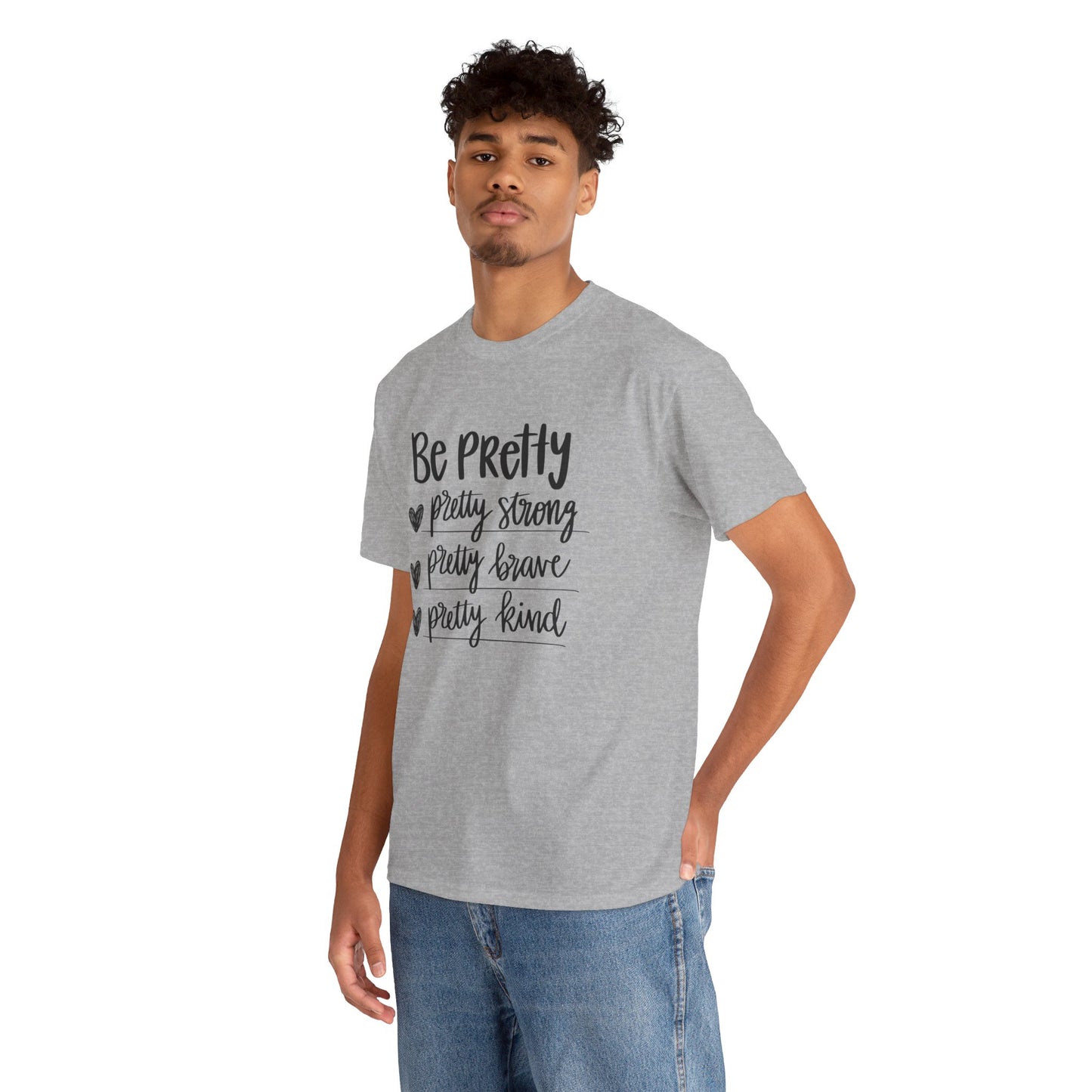 Be Pretty Printed T Shirt with Hearts