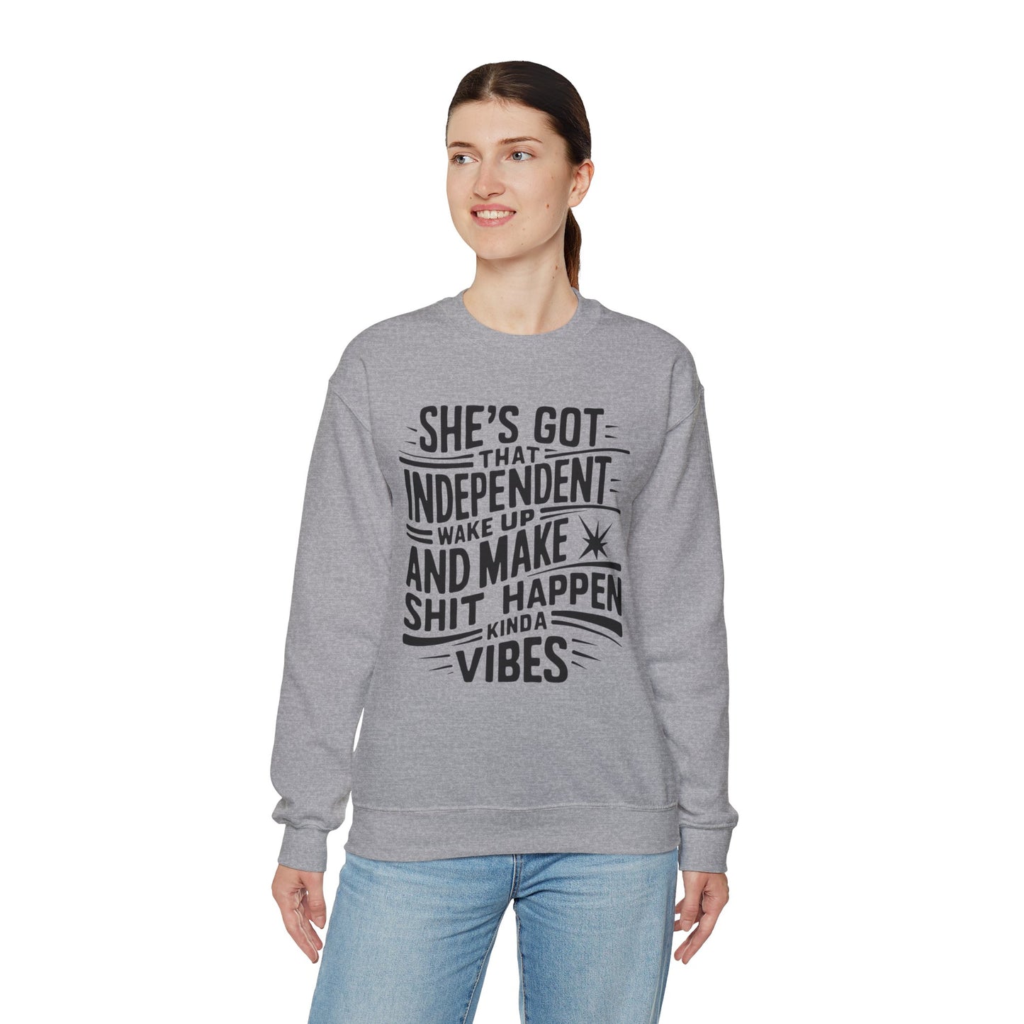 She's Got That Independent Wake Up Unisex Heavy Blend™ Crewneck Sweatshirt