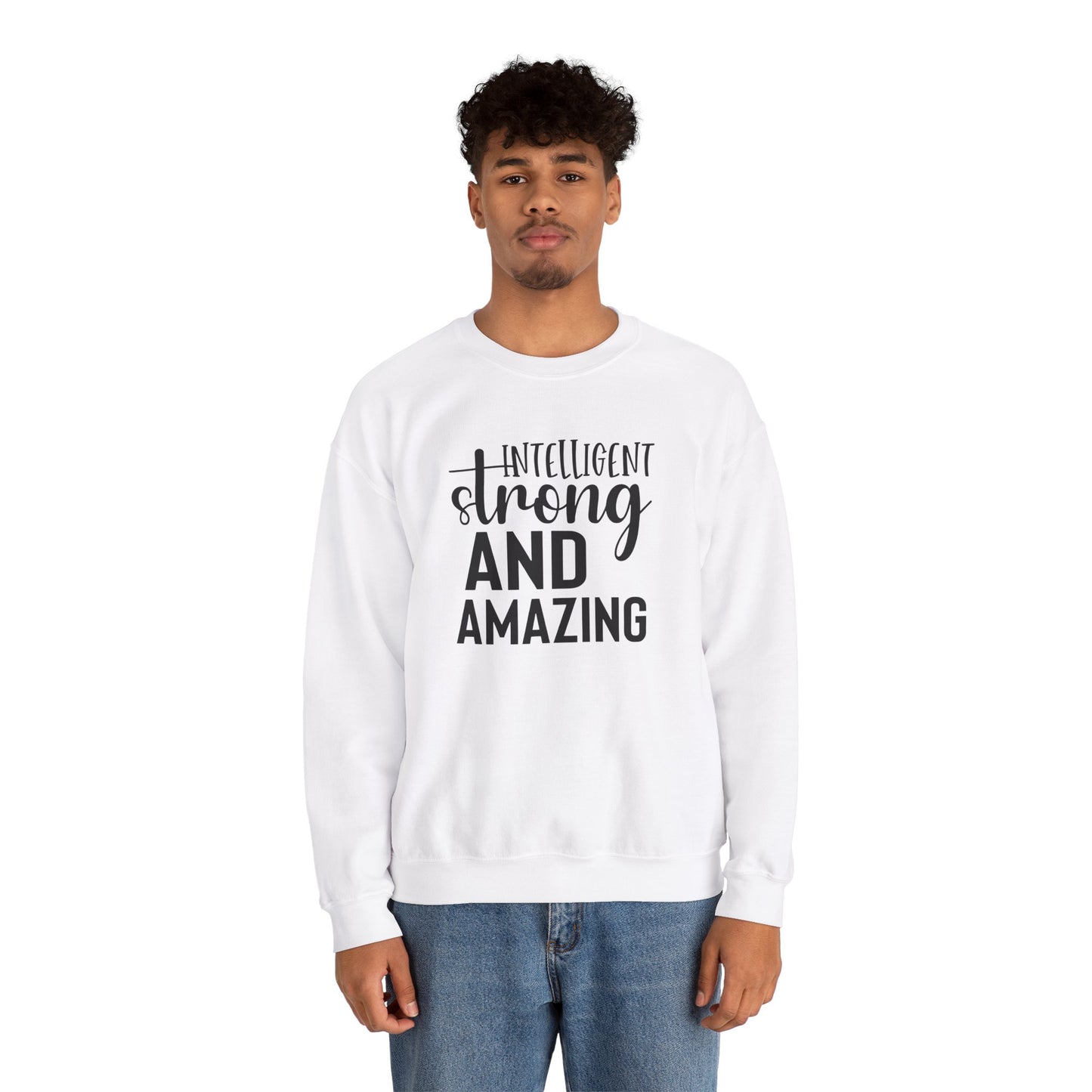 Intelligent Strong And Amazing Unisex Heavy Blend™ Crewneck Sweatshirt