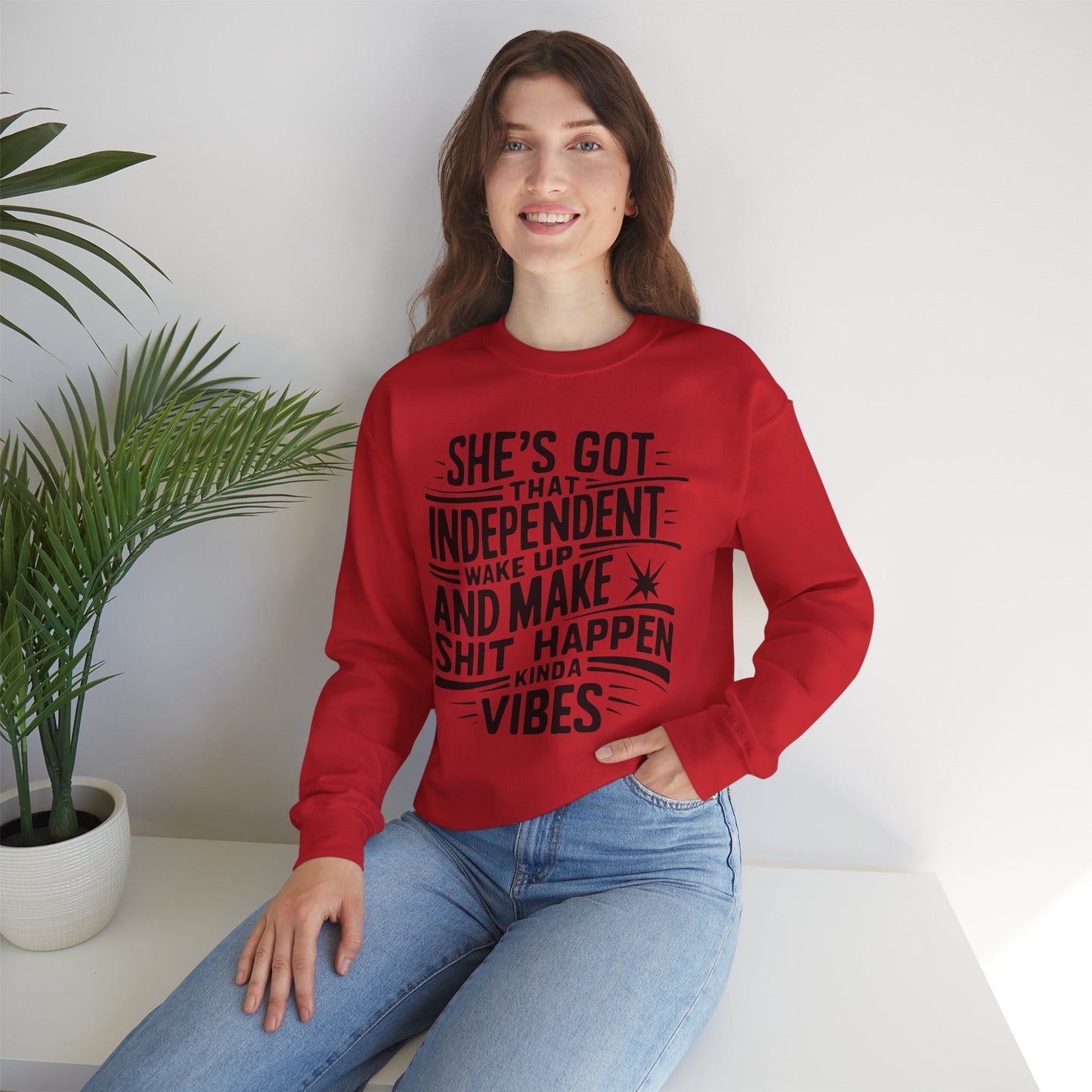 She's Got That Independent Wake Up Unisex Heavy Blend™ Crewneck Sweatshirt