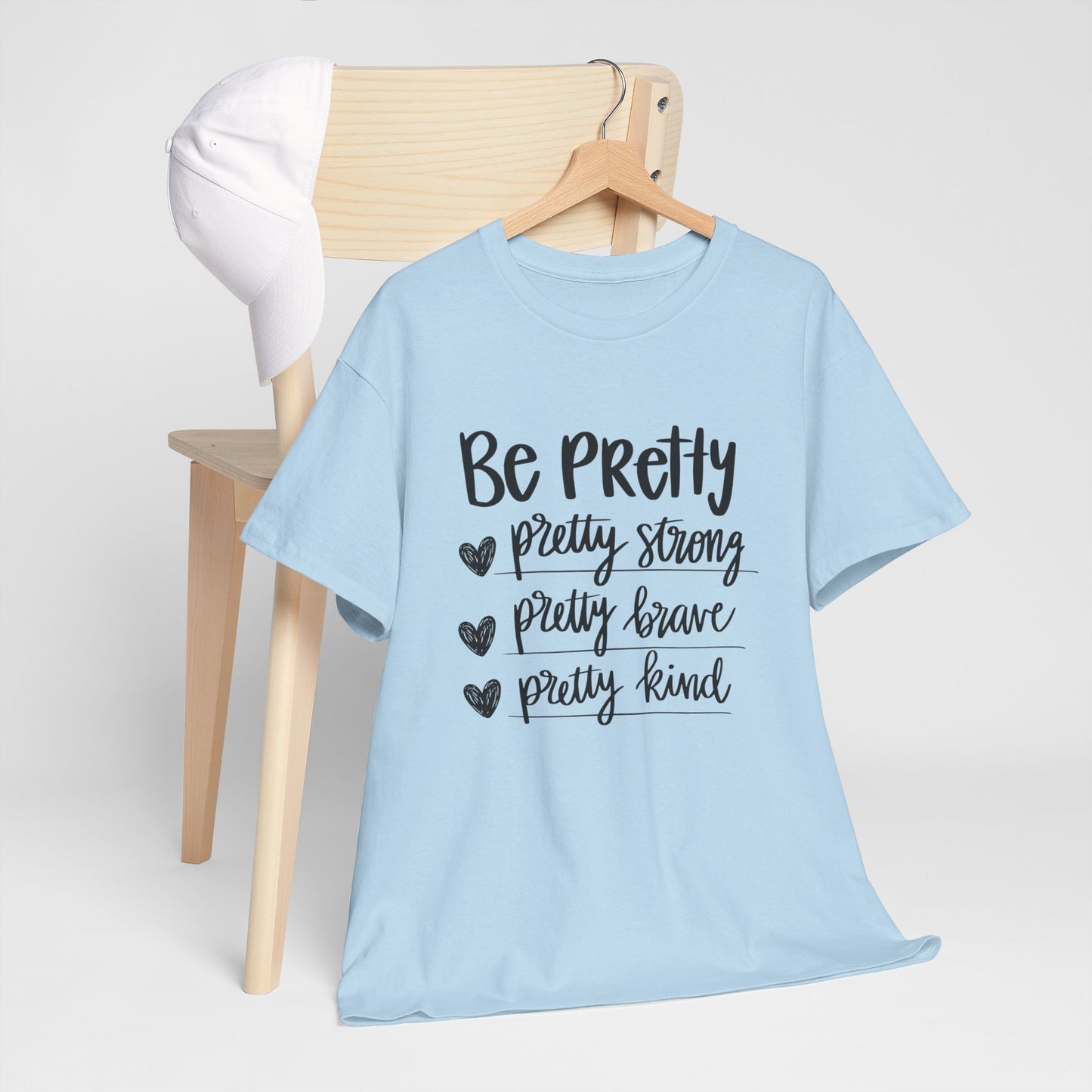 Be Pretty Printed T Shirt with Hearts