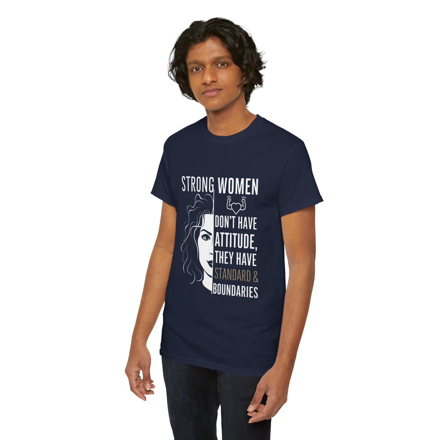 Strong Women Printed T Shirt with Hearts