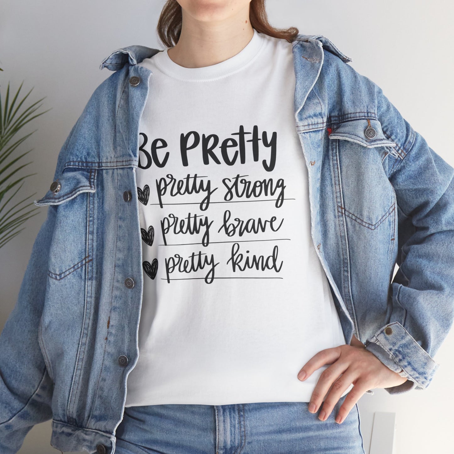 Be Pretty Printed T Shirt with Hearts