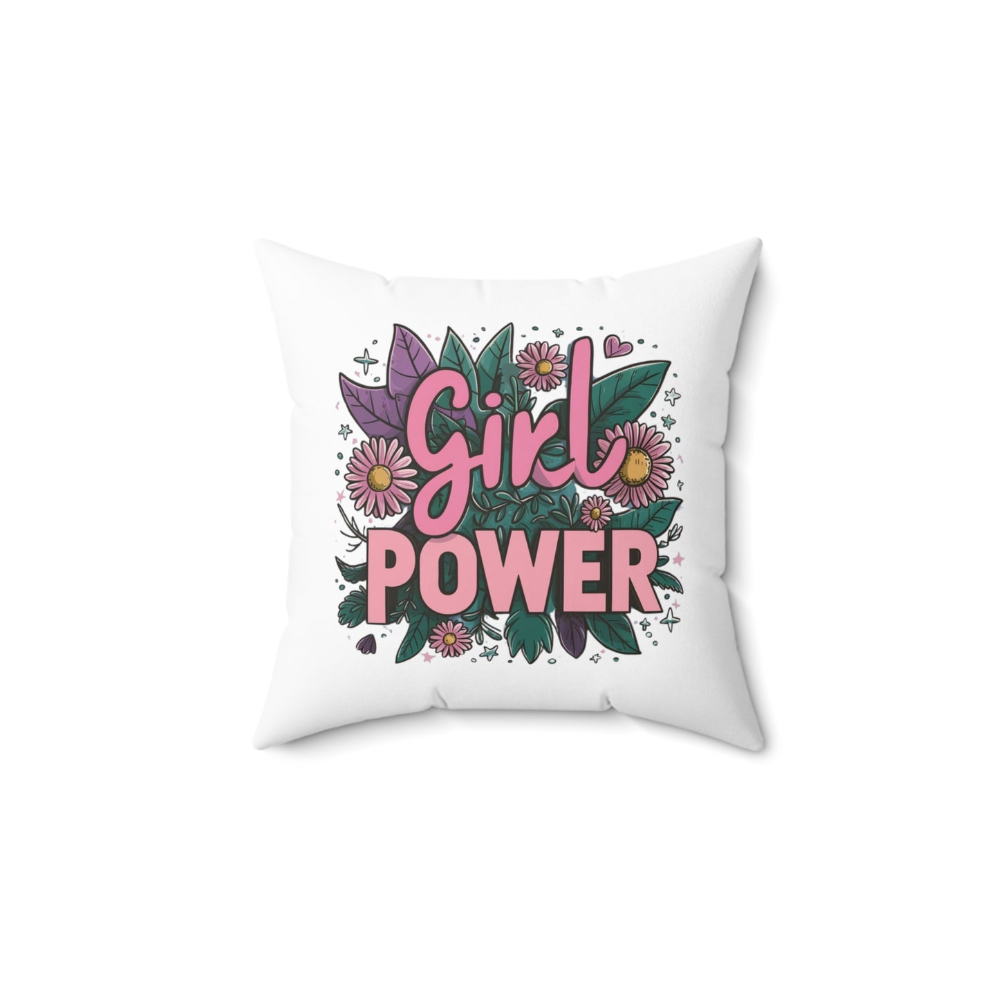 Girl Power Spun Polyester Square Pillow