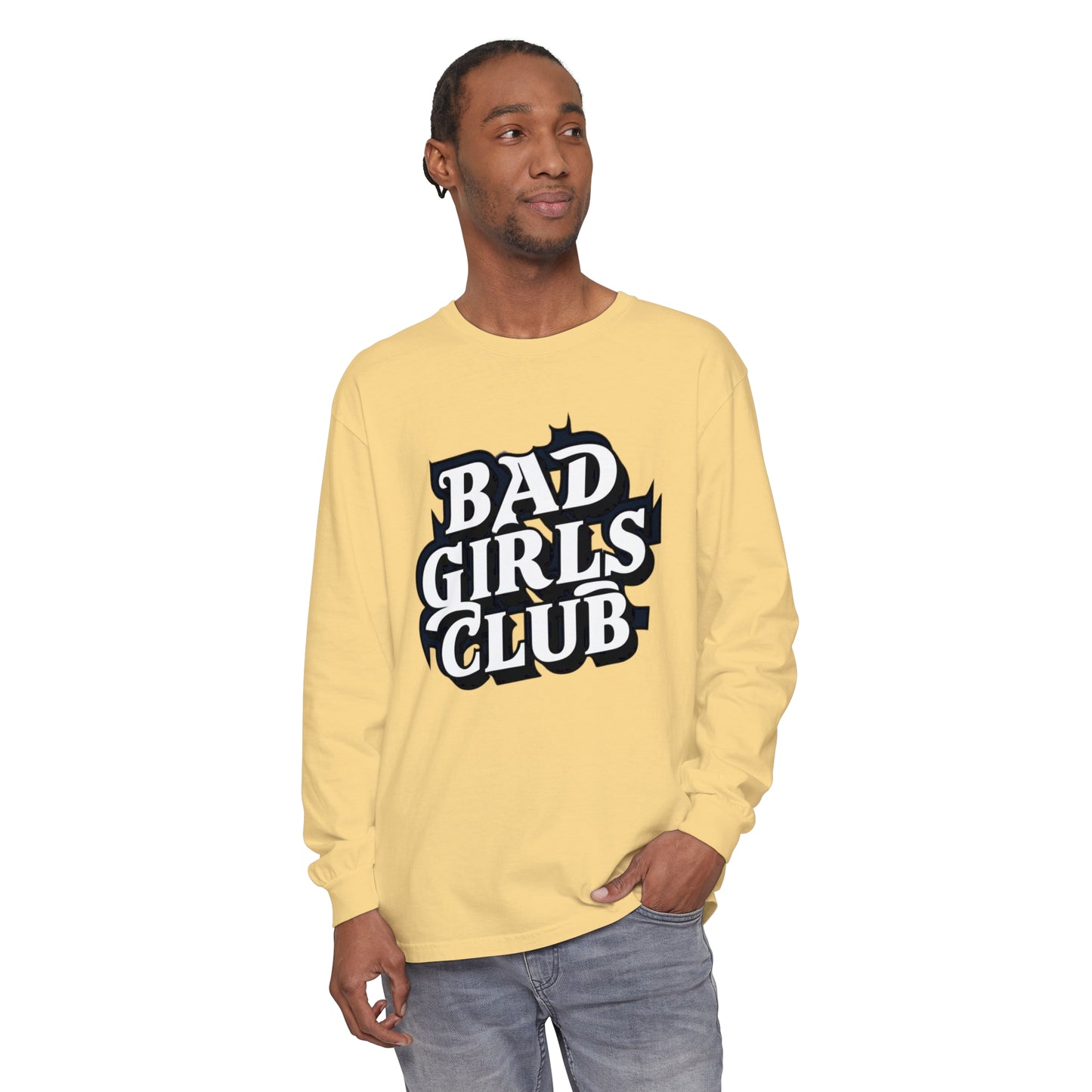 Bad Girls Club Women Garment-dyed Long Sleeve T-Shirt
