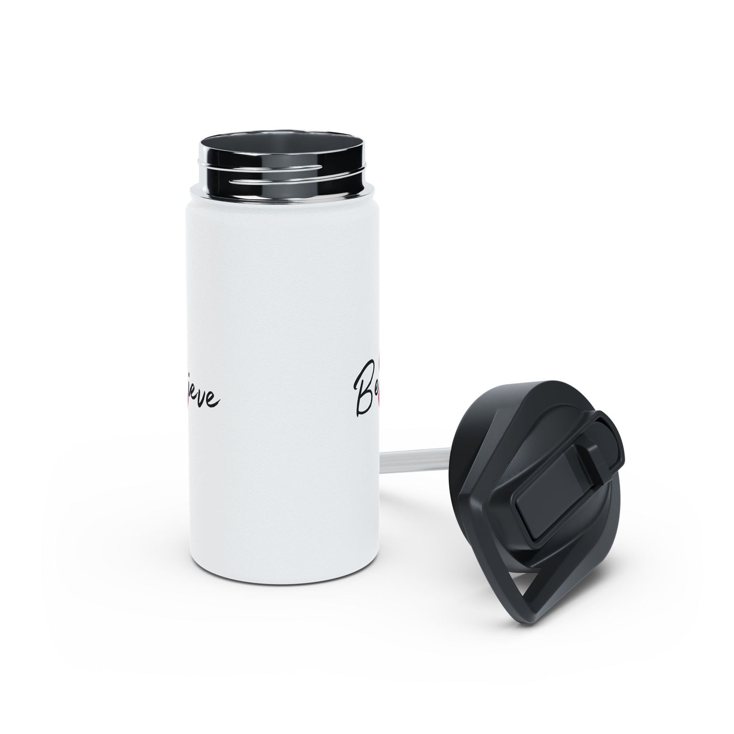 Believe Stainless Steel Water Bottle, Standard Lid
