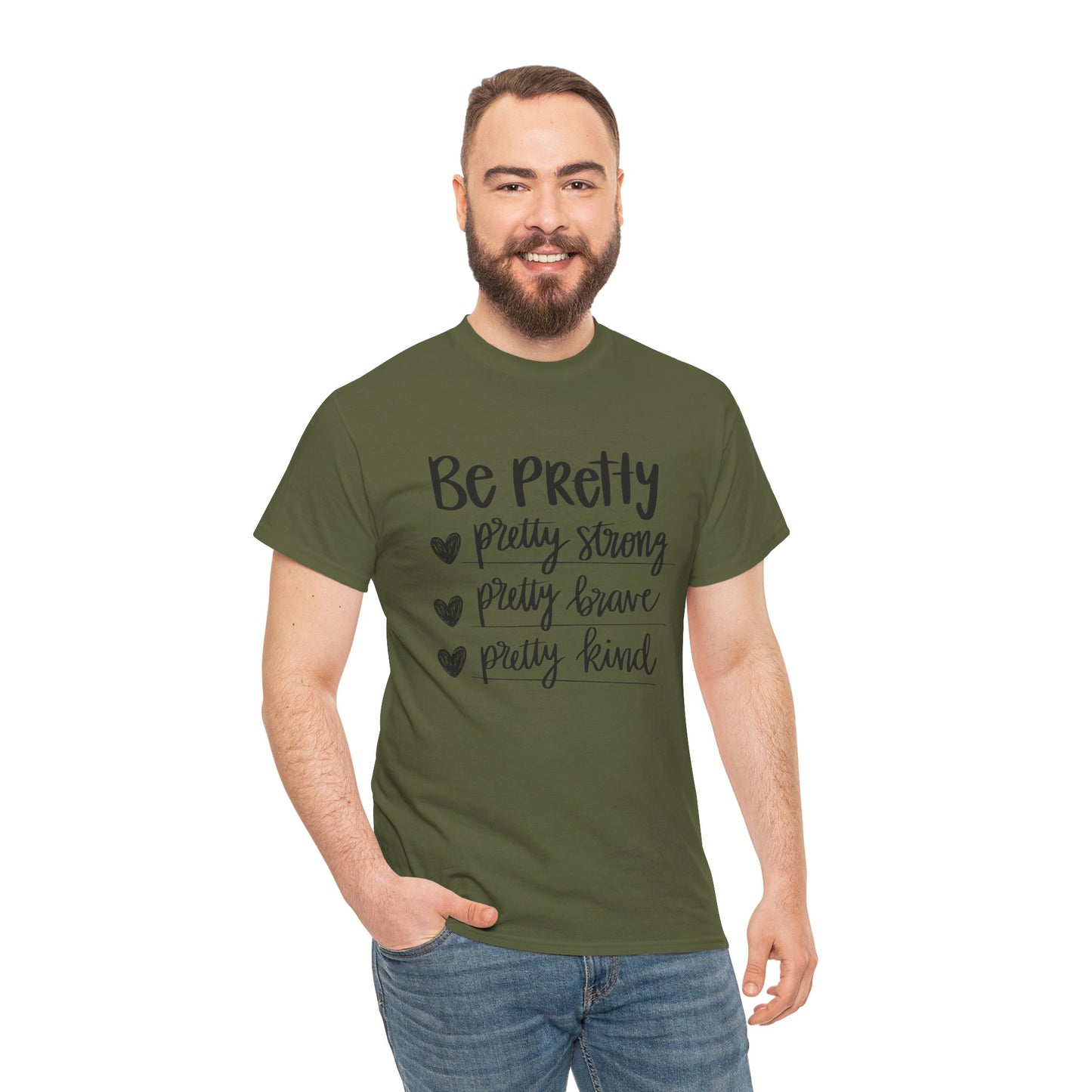 Be Pretty Printed T Shirt with Hearts