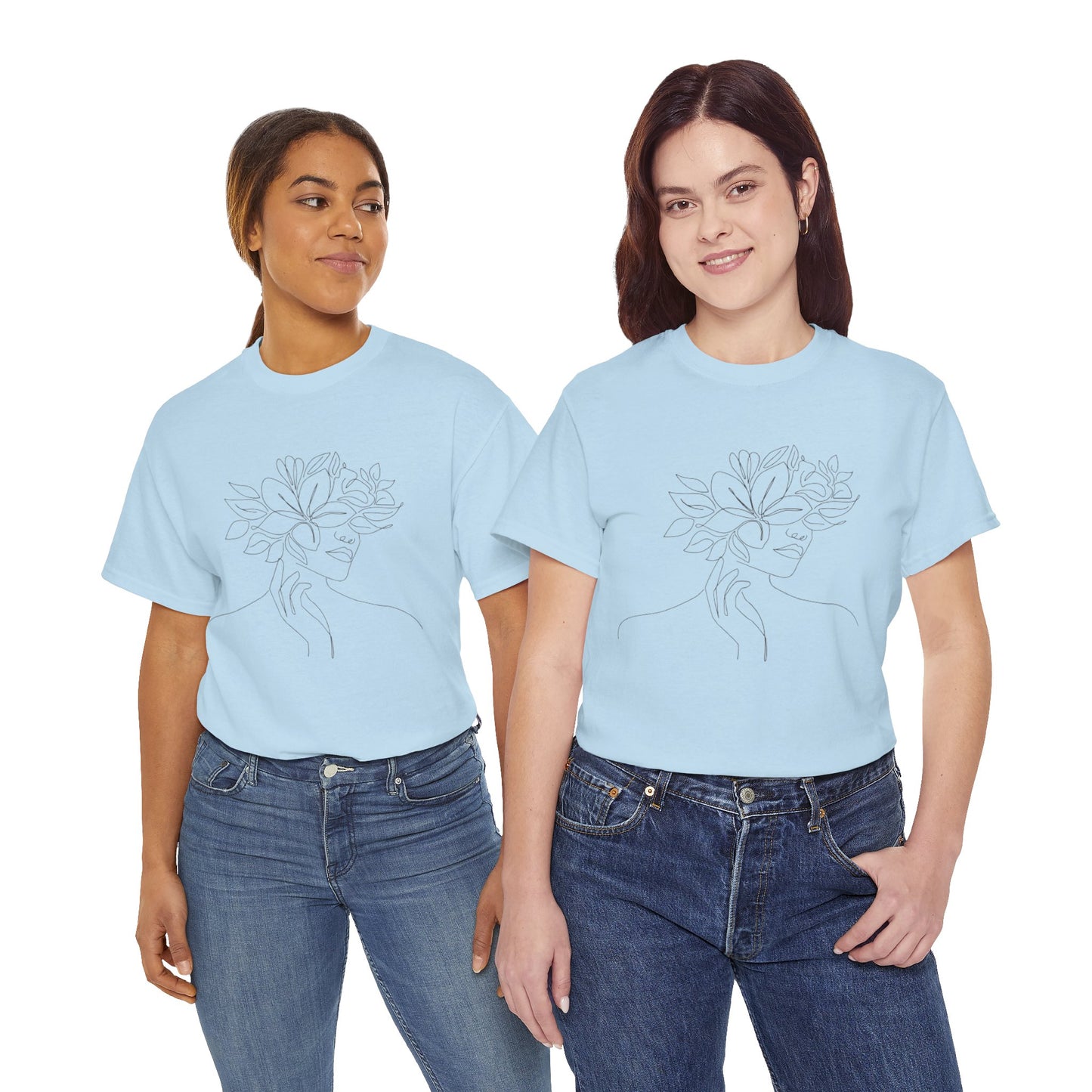 Women Artwork T Shirt with Hearts