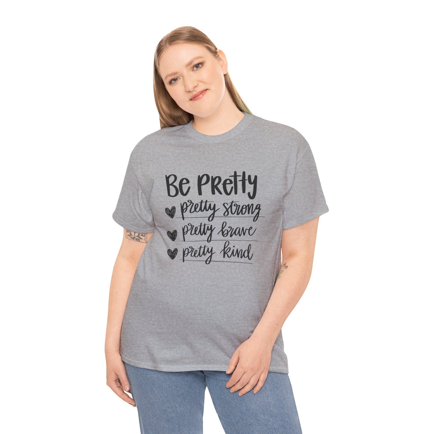 Be Pretty Printed T Shirt with Hearts