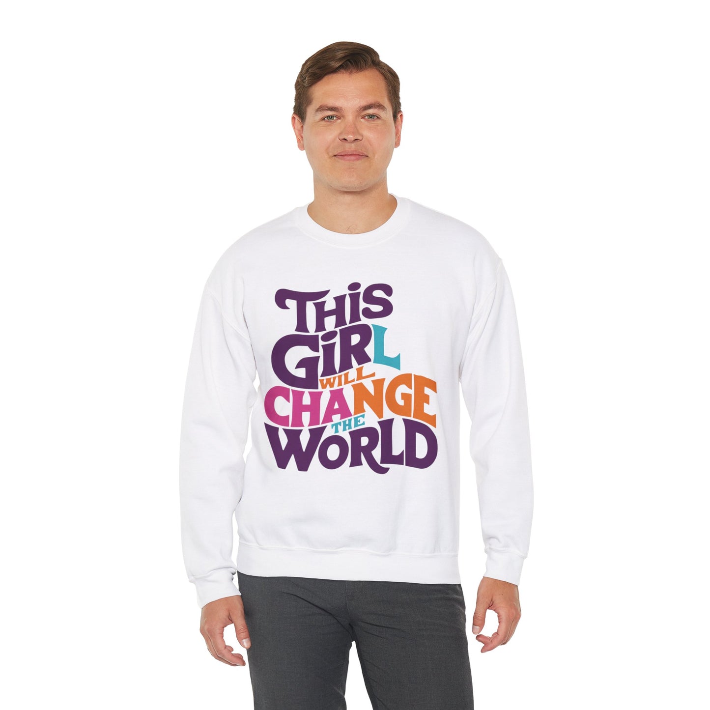 This Girl Will Change the World Unisex Heavy Blend™ Crewneck Sweatshirt