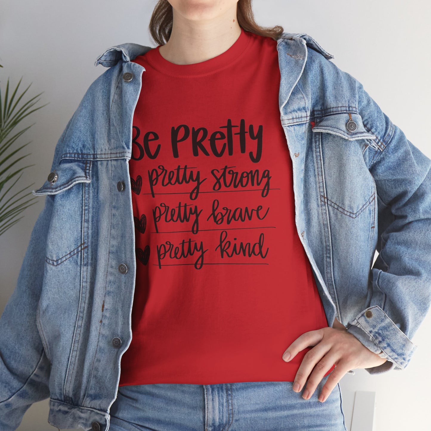 Be Pretty Printed T Shirt with Hearts